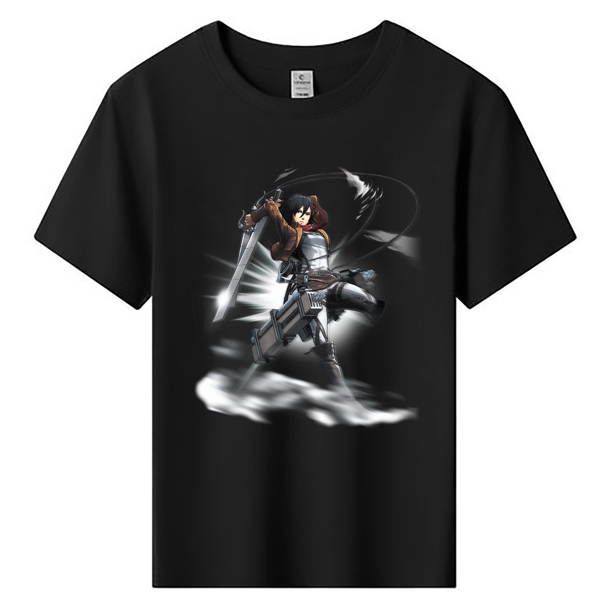 （画像用） 進撃の巨人 ミカサ·アッカーマン Attack on Titan Mikasa Ackerman 綿100％キッズTシャツ（フロントプリント）