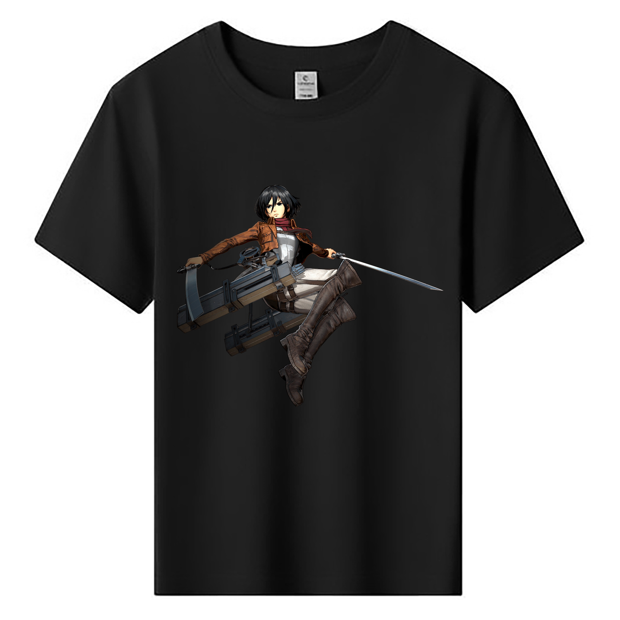 （画像用） 進撃の巨人 ミカサ·アッカーマン Attack on Titan Mikasa Ackerman 綿100％キッズTシャツ（フロントプリント）