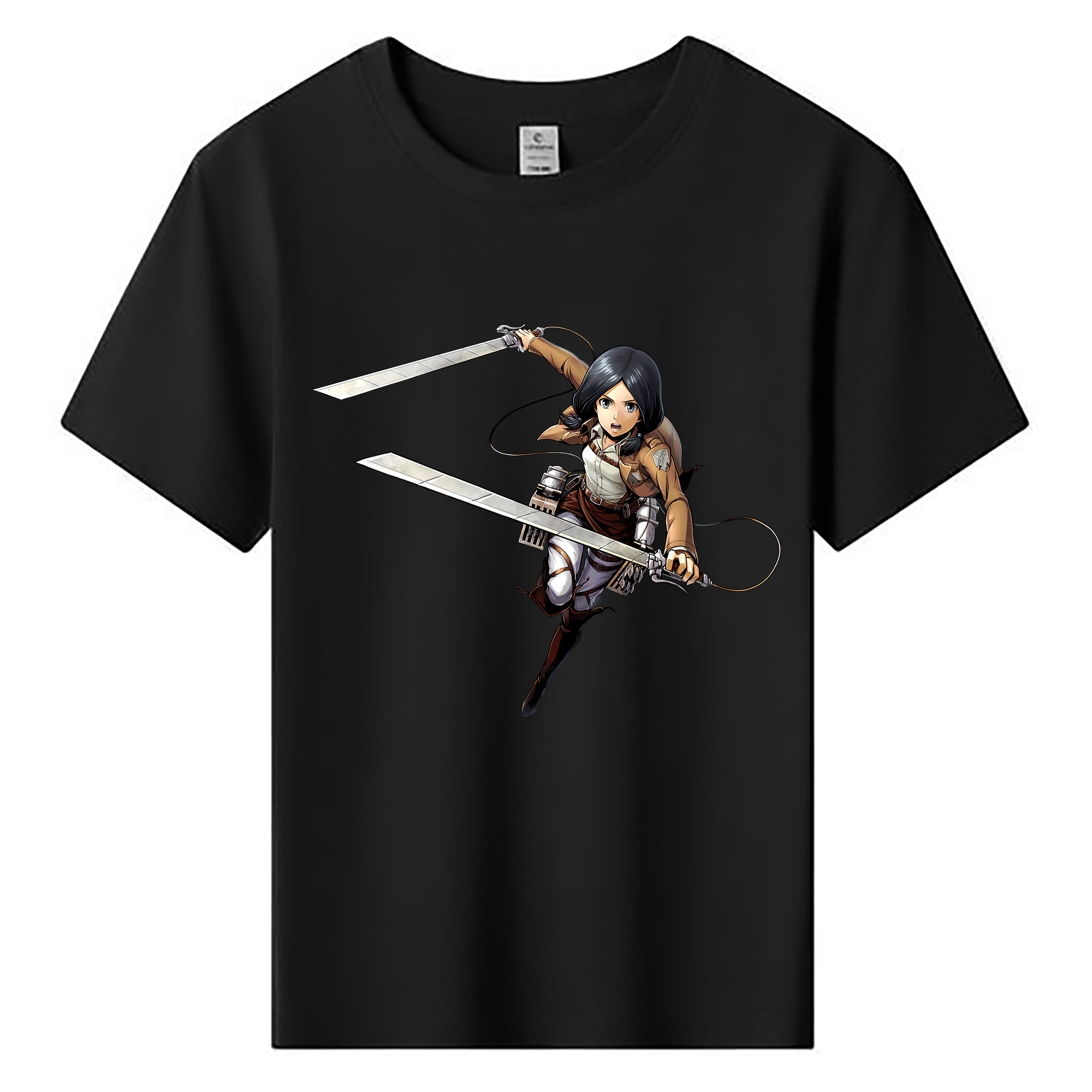 （画像用） 進撃の巨人 ミカサ·アッカーマン Attack on Titan Mikasa Ackerman 綿100％キッズTシャツ（フロントプリント）