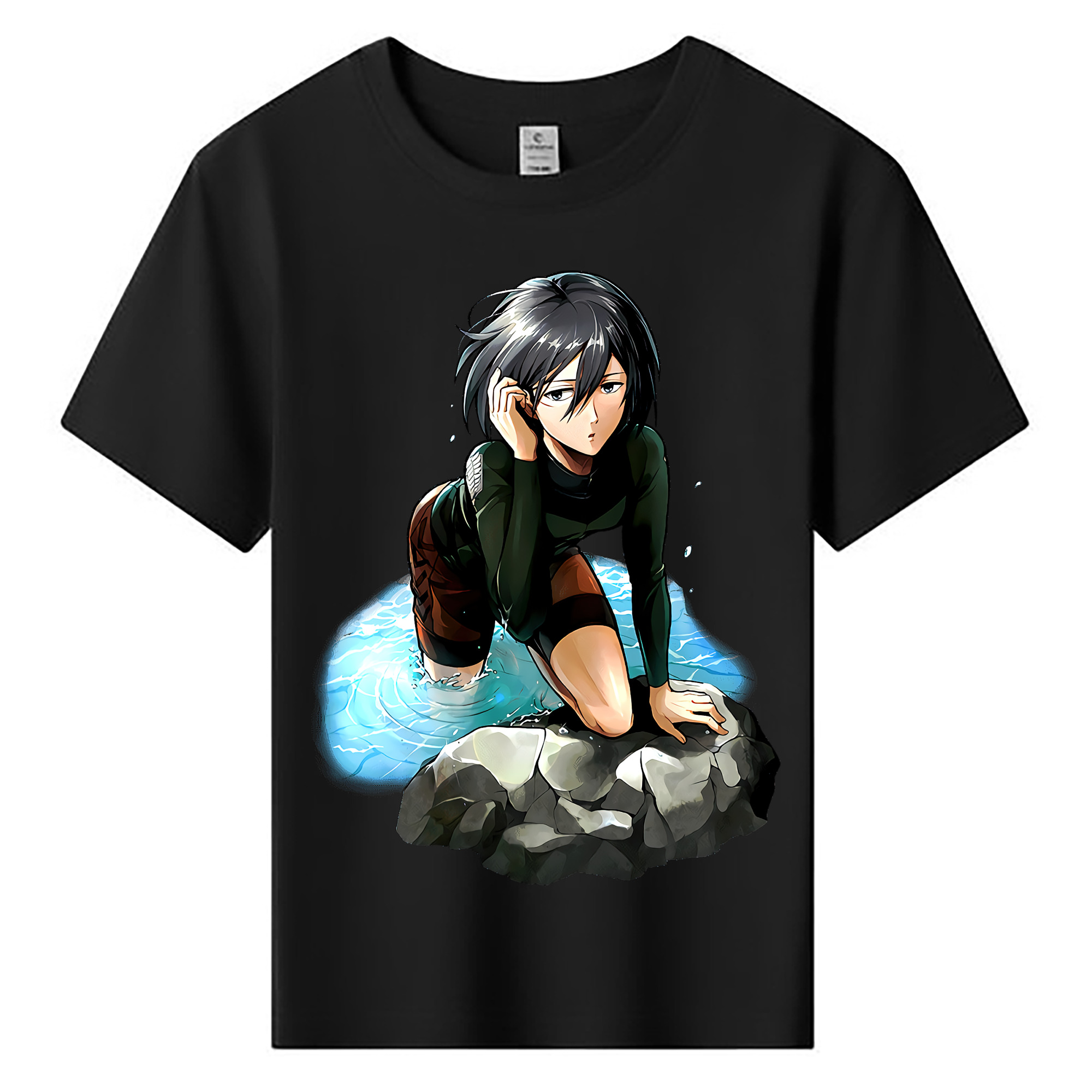 （画像用） 進撃の巨人 ミカサ·アッカーマン Attack on Titan Mikasa Ackerman 綿100％キッズTシャツ（フロントプリント）