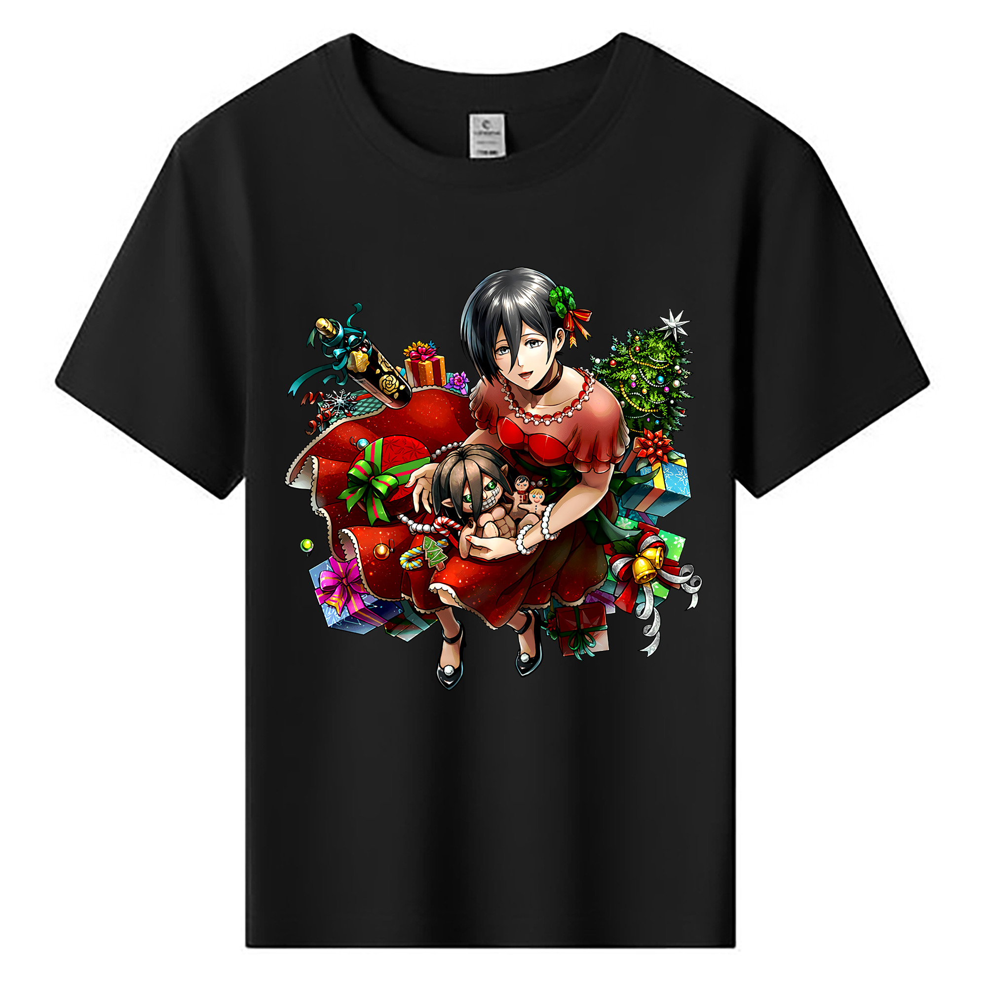 （画像用） 進撃の巨人 ミカサ·アッカーマン Attack on Titan Mikasa Ackerman 綿100％キッズTシャツ（フロントプリント）