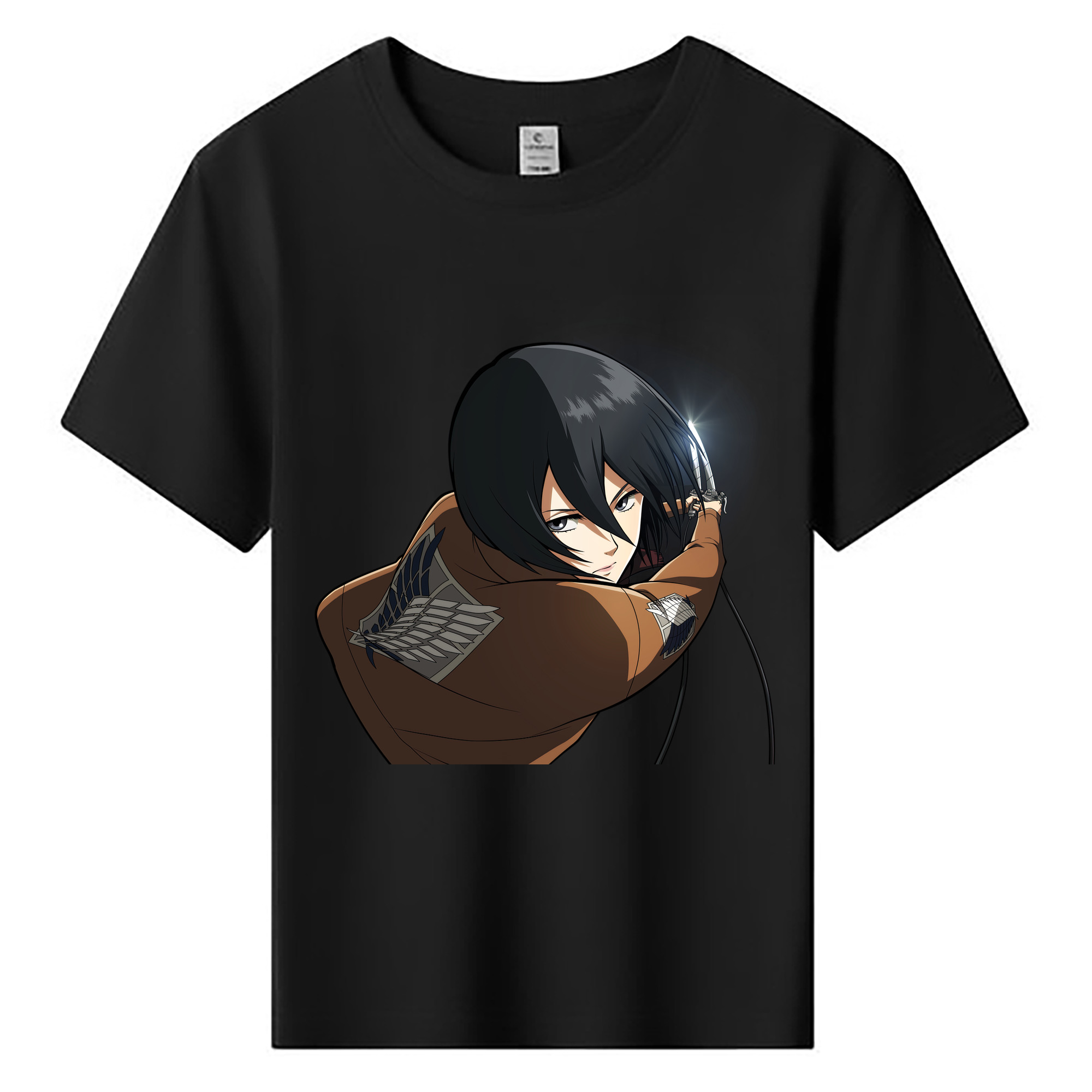（画像用） 進撃の巨人 ミカサ·アッカーマン Attack on Titan Mikasa Ackerman 綿100％キッズTシャツ（フロントプリント）