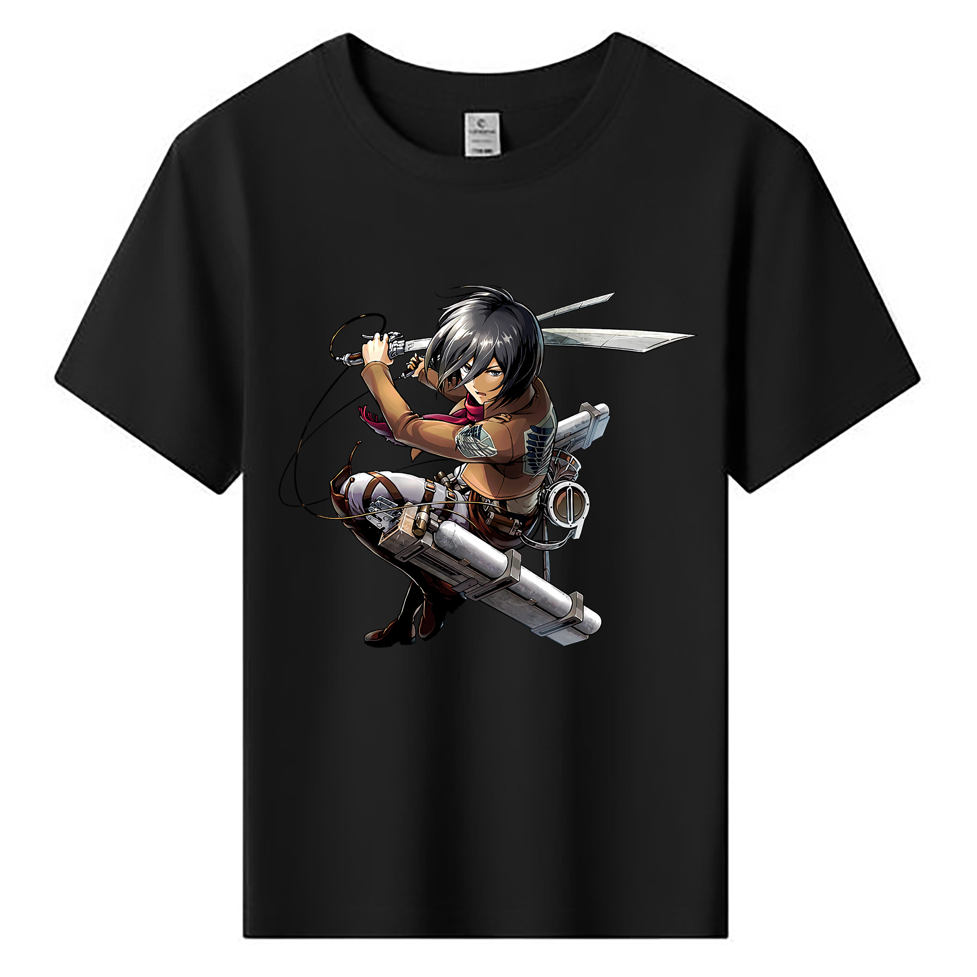 （画像用） 進撃の巨人 ミカサ·アッカーマン Attack on Titan Mikasa Ackerman 綿100％キッズTシャツ（フロントプリント）