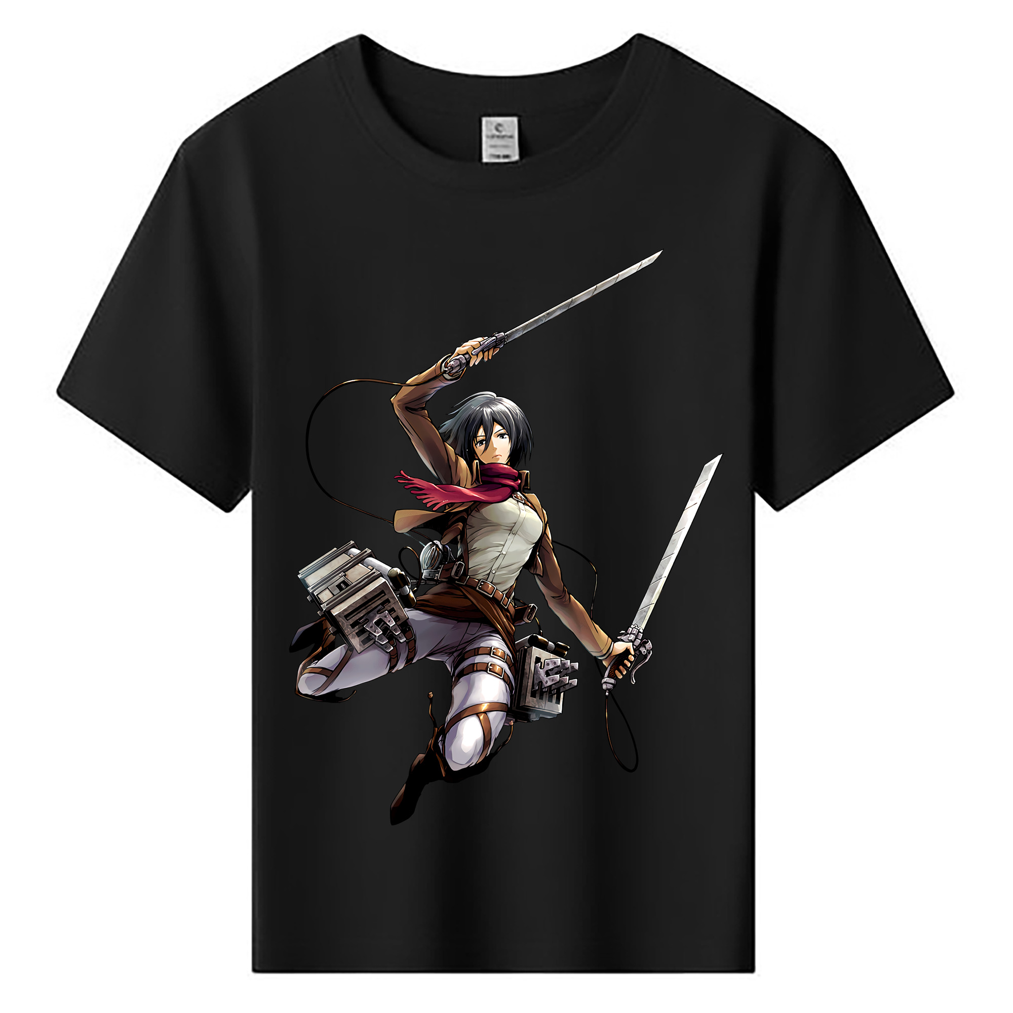 （画像用） 進撃の巨人 ミカサ·アッカーマン Attack on Titan Mikasa Ackerman 綿100％キッズTシャツ（フロントプリント）