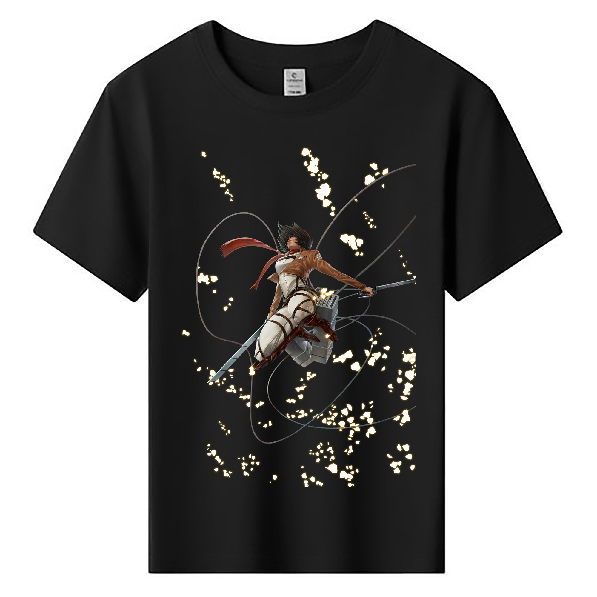 （画像用） 進撃の巨人 ミカサ·アッカーマン Attack on Titan Mikasa Ackerman 綿100％キッズTシャツ（フロントプリント）