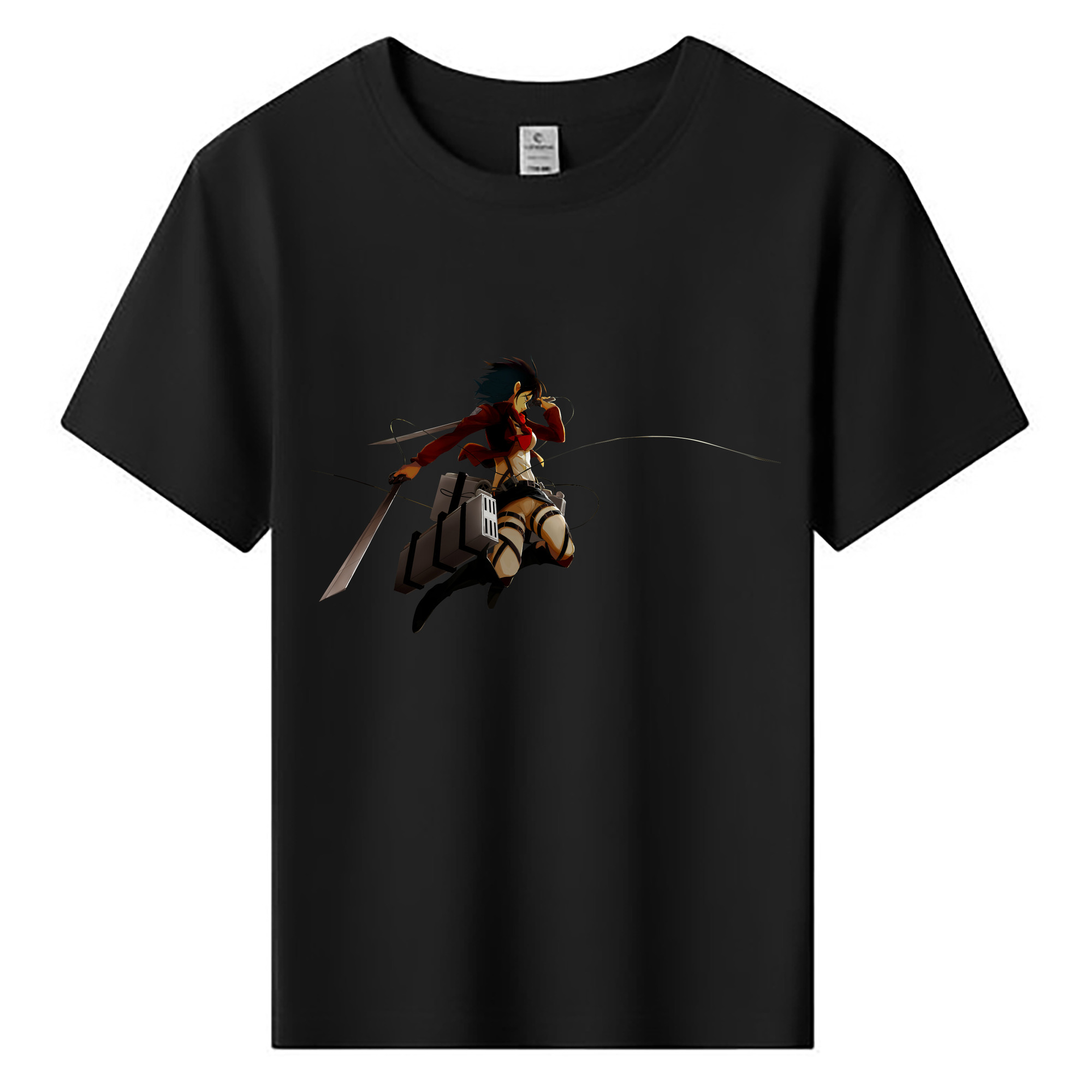 （画像用） 進撃の巨人 ミカサ·アッカーマン Attack on Titan Mikasa Ackerman 綿100％キッズTシャツ（フロントプリント）