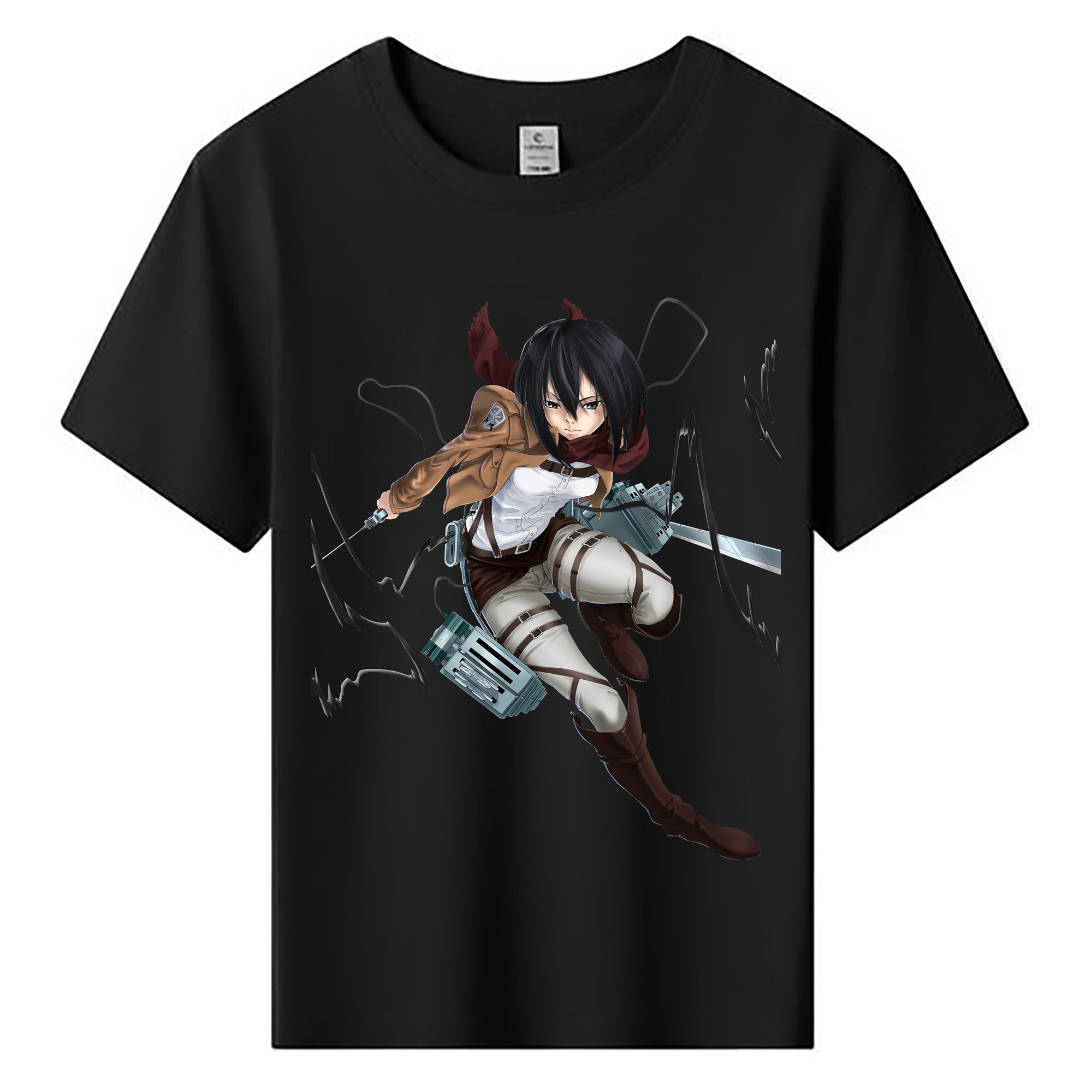 （画像用） 進撃の巨人 ミカサ·アッカーマン Attack on Titan Mikasa Ackerman 綿100％キッズTシャツ（フロントプリント）