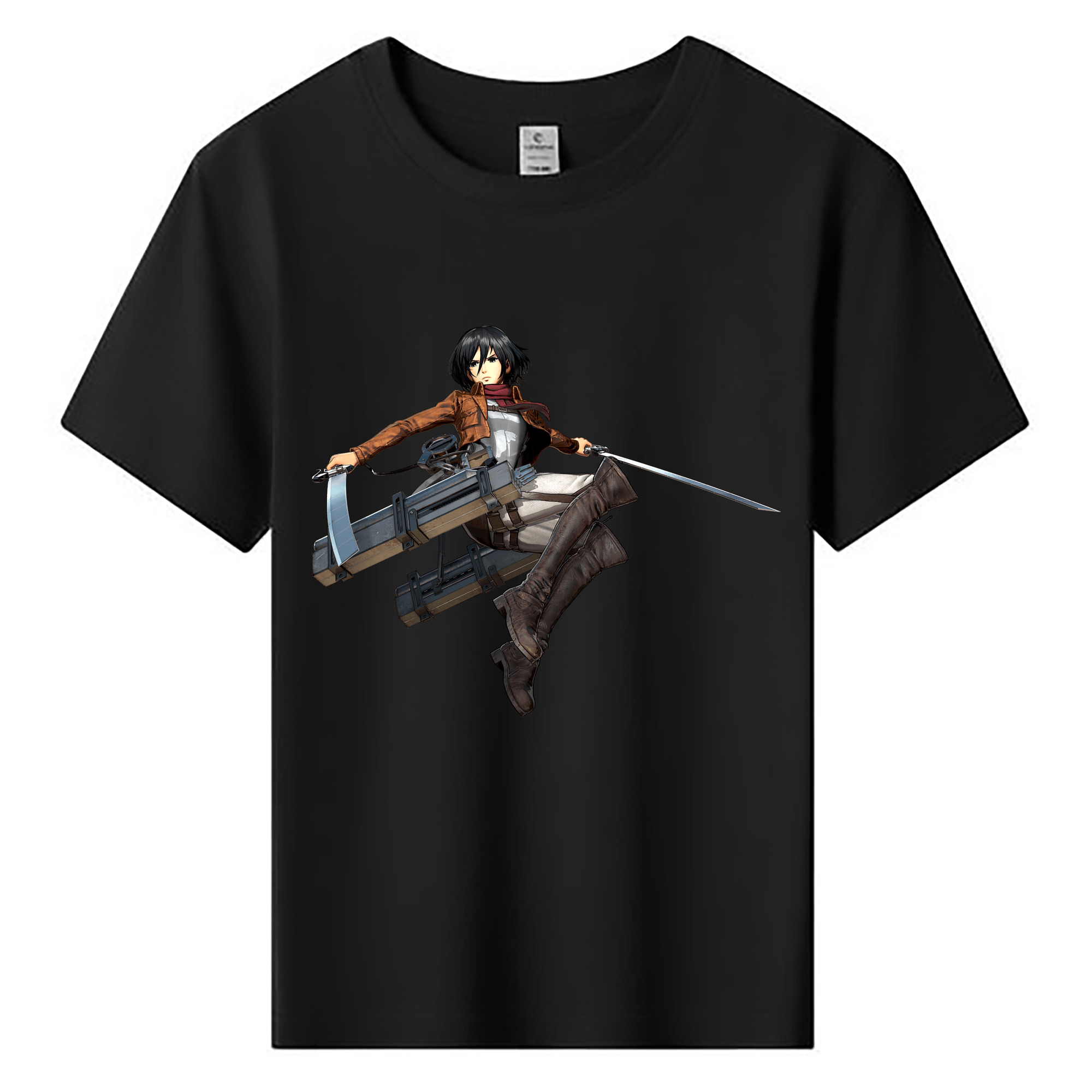 （画像用） 進撃の巨人 ミカサ·アッカーマン Attack on Titan Mikasa Ackerman 綿100％キッズTシャツ（フロントプリント）