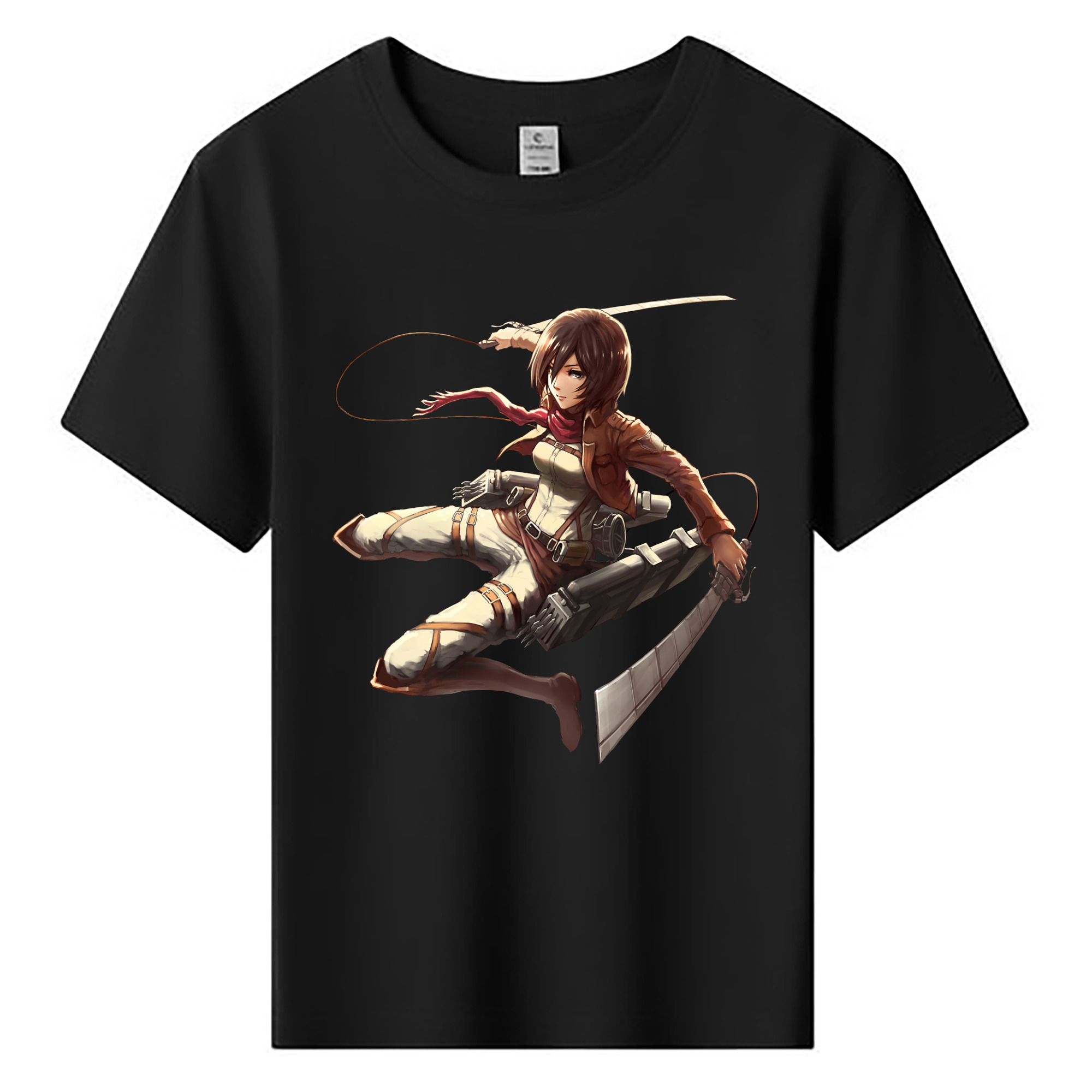 （画像用） 進撃の巨人 ミカサ·アッカーマン Attack on Titan Mikasa Ackerman 綿100％キッズTシャツ（フロントプリント）