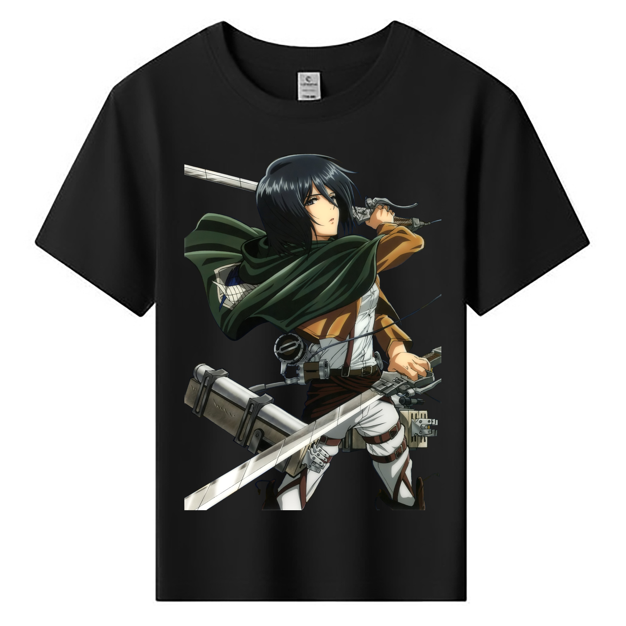 （画像用） 進撃の巨人 ミカサ·アッカーマン Attack on Titan Mikasa Ackerman 綿100％キッズTシャツ（フロントプリント）