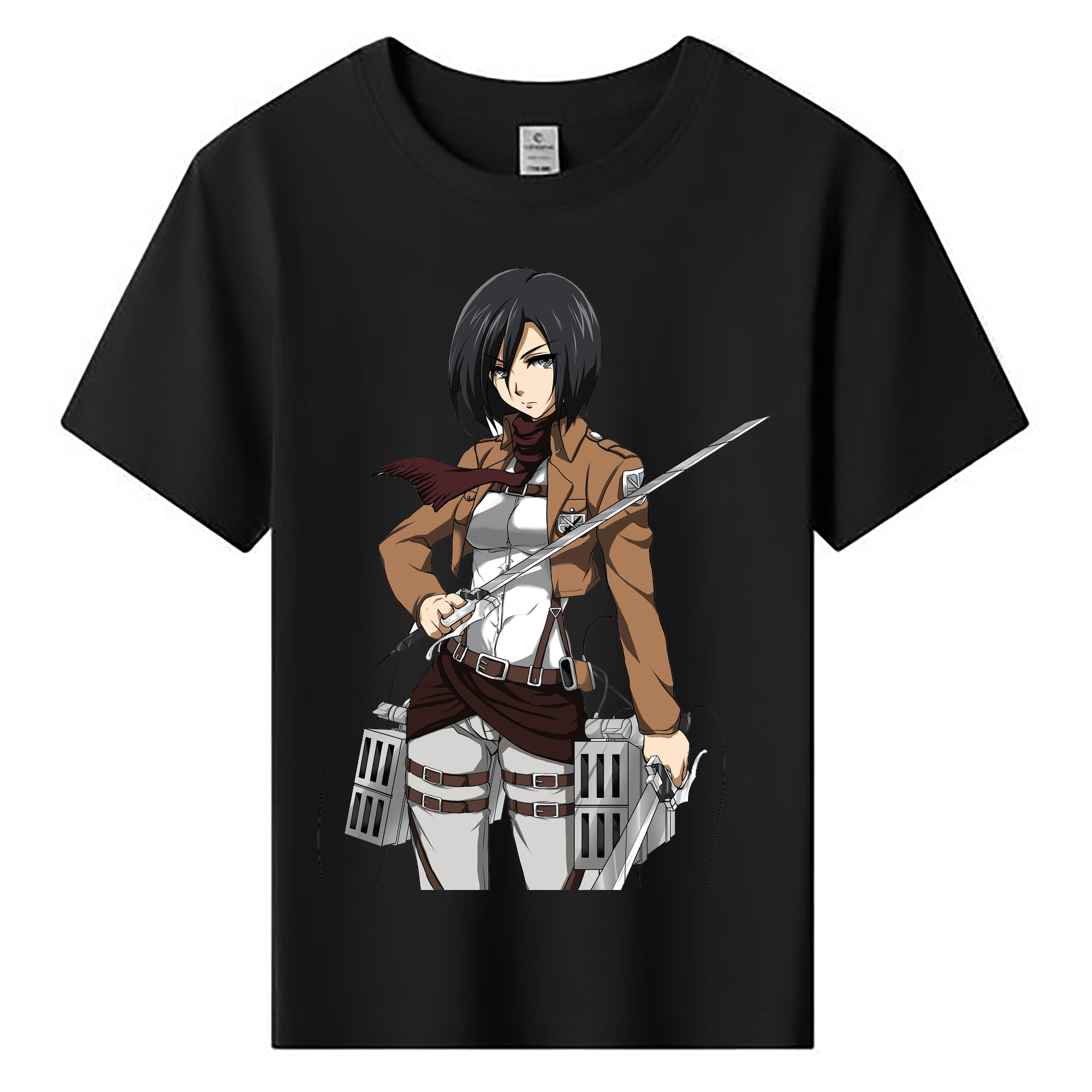 （画像用） 進撃の巨人 ミカサ·アッカーマン Attack on Titan Mikasa Ackerman 綿100％キッズTシャツ（フロントプリント）