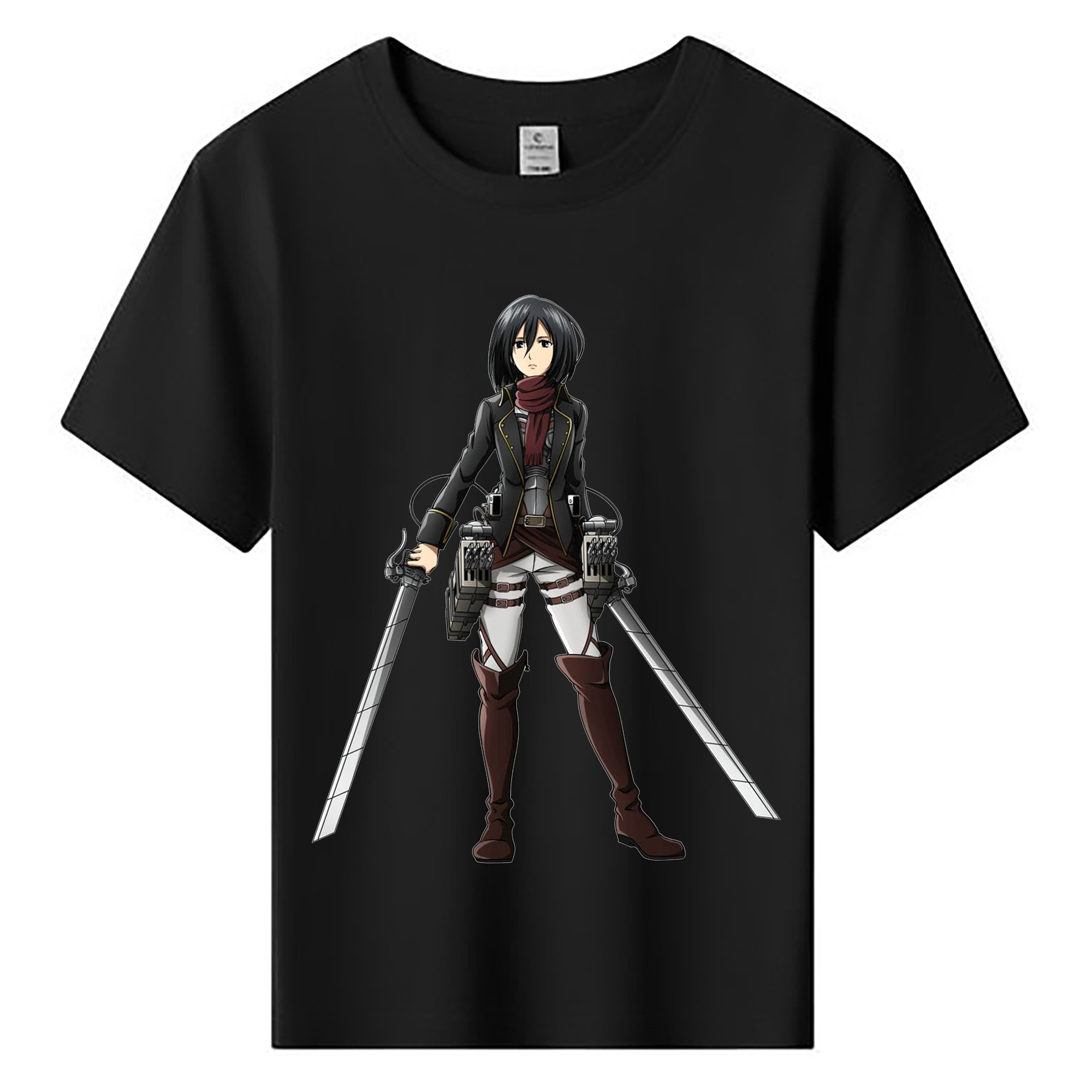 （画像用） 進撃の巨人 ミカサ·アッカーマン Attack on Titan Mikasa Ackerman 綿100％キッズTシャツ（フロントプリント）