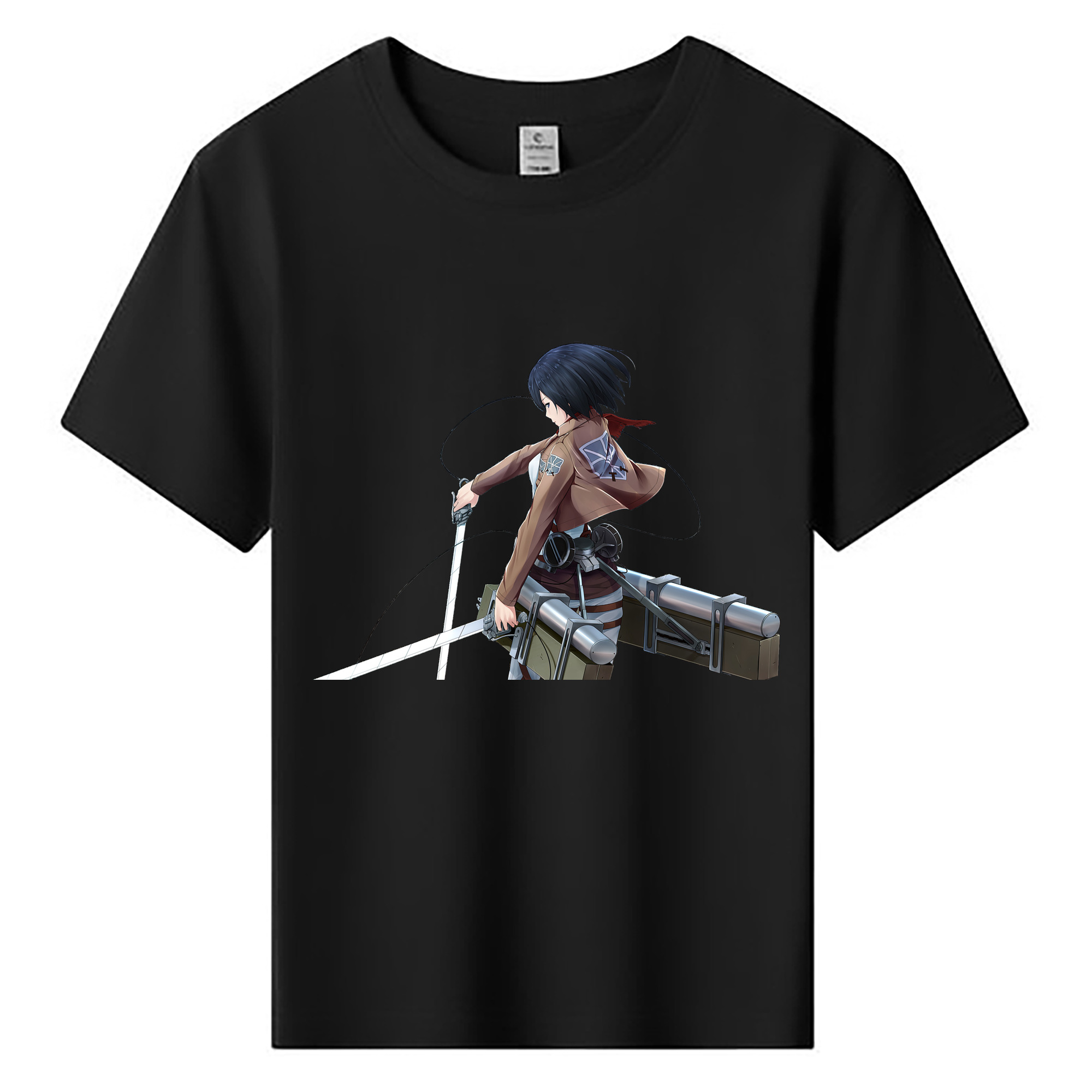 （画像用） 進撃の巨人 ミカサ·アッカーマン Attack on Titan Mikasa Ackerman 綿100％キッズTシャツ（フロントプリント）