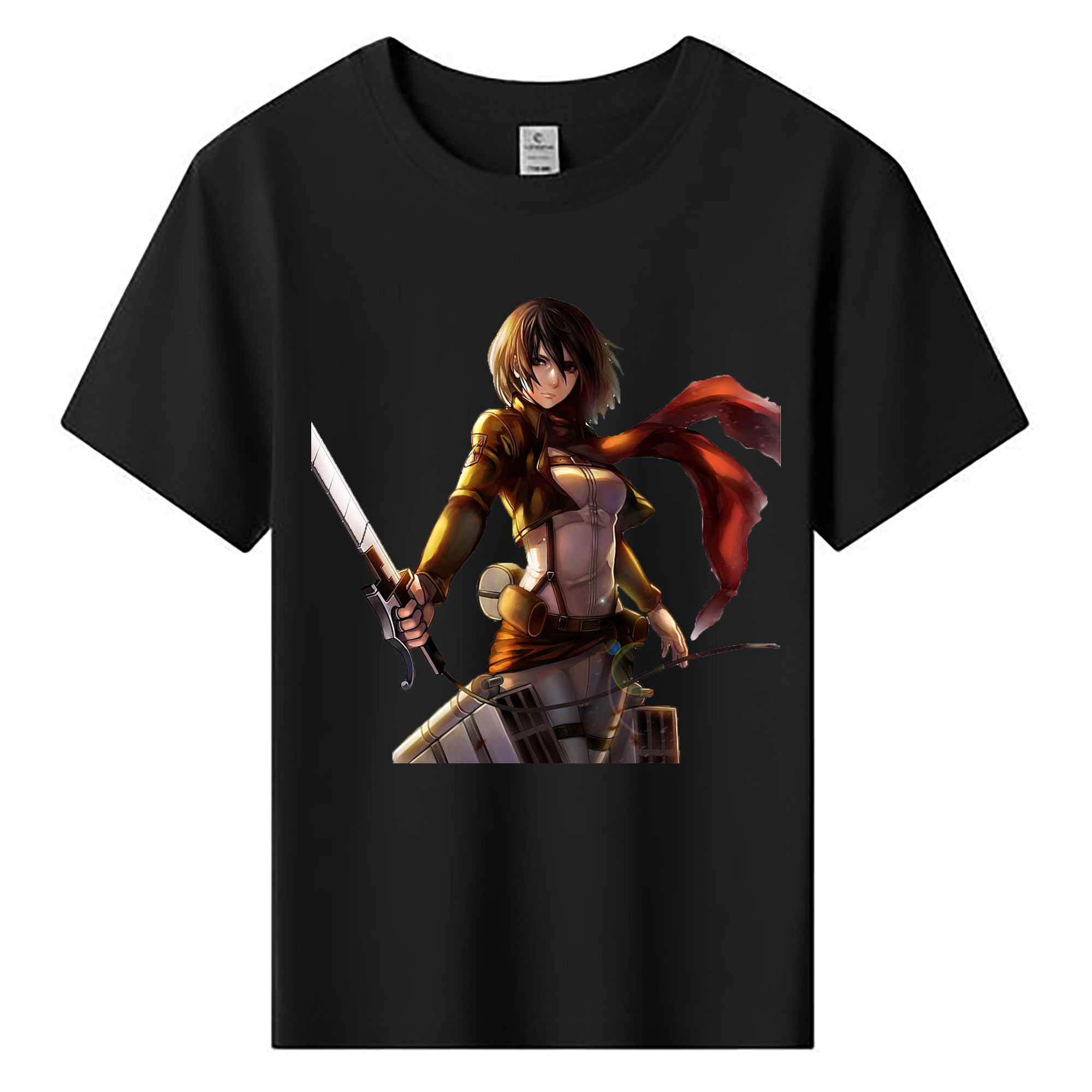 （画像用） 進撃の巨人 ミカサ·アッカーマン Attack on Titan Mikasa Ackerman 綿100％キッズTシャツ（フロントプリント）