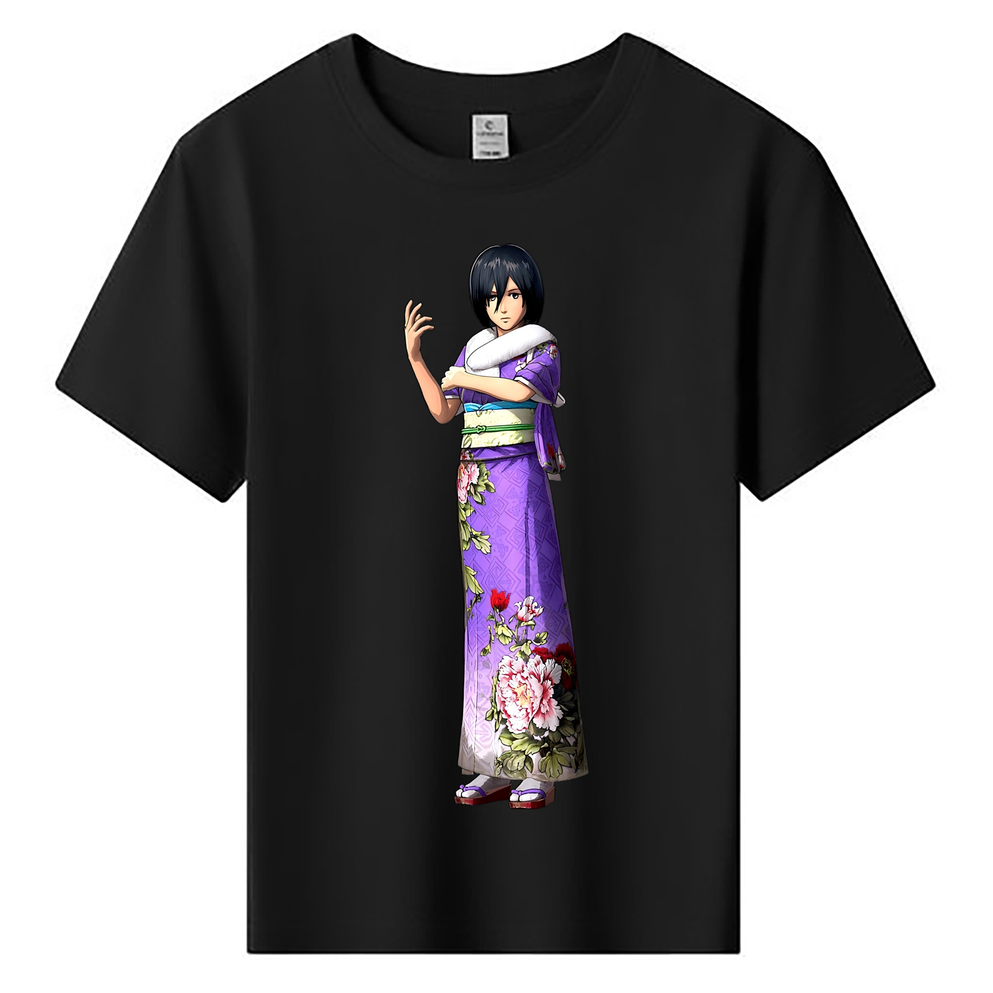 （画像用） 進撃の巨人 ミカサ·アッカーマン Attack on Titan Mikasa Ackerman 綿100％キッズTシャツ（フロントプリント）