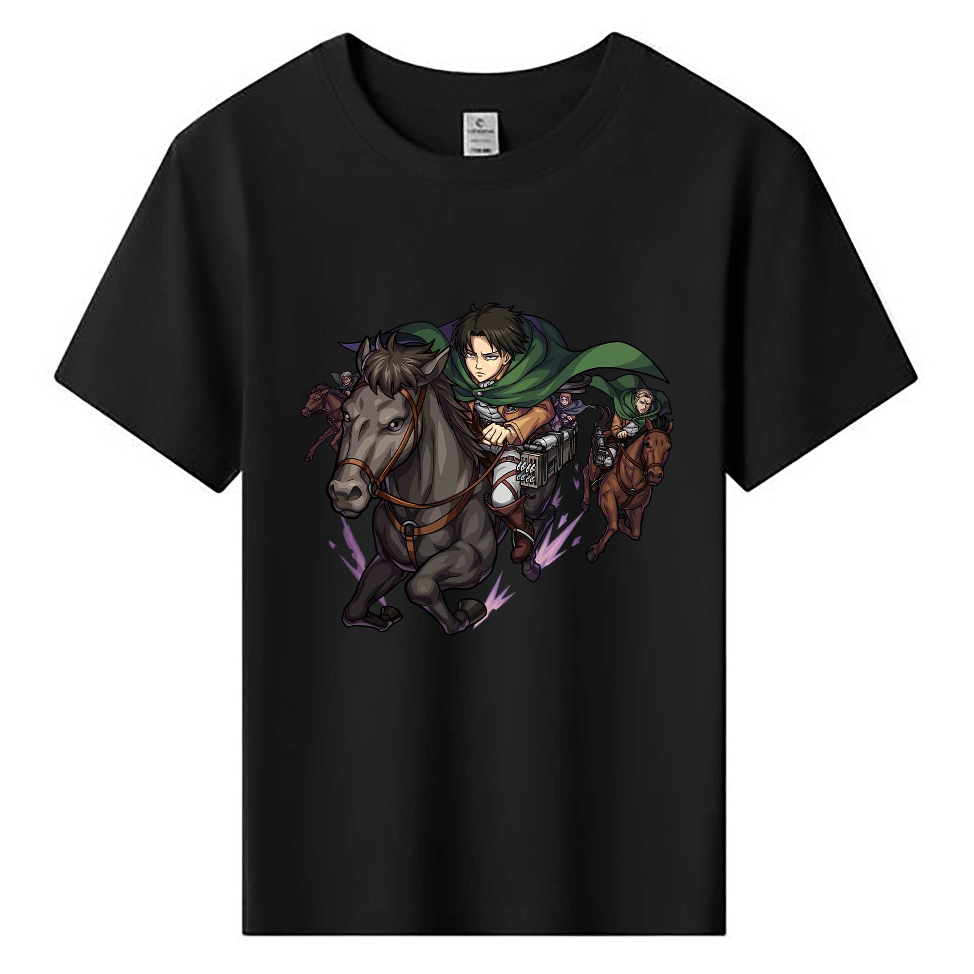（画像用） 進撃の巨人 リヴァイ·アッカーマン Attack on Titan Levi Ackerman 綿100％キッズTシャツ（フロントプリント）