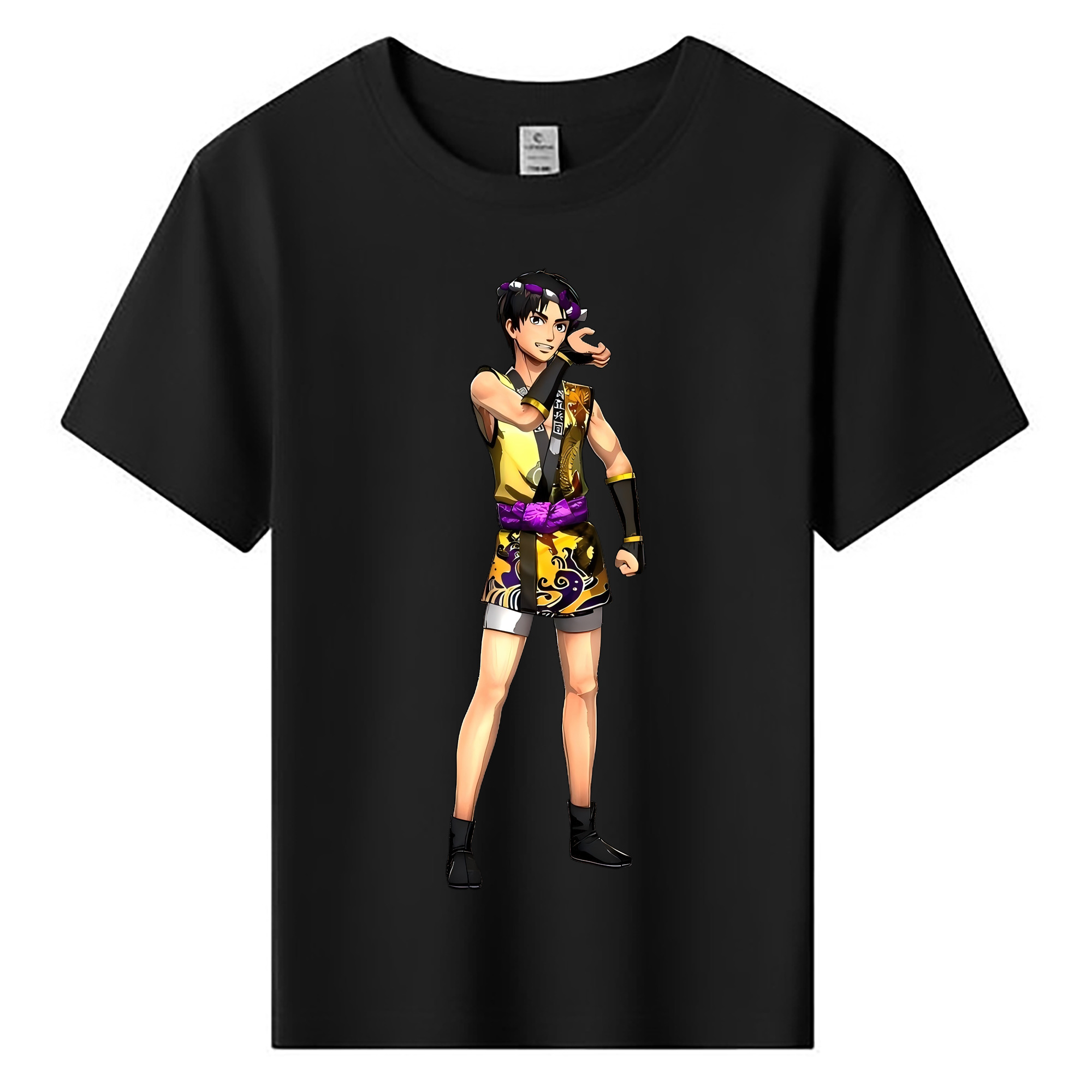 （画像用） 進撃の巨人 リヴァイ·アッカーマン Attack on Titan Levi Ackerman 綿100％キッズTシャツ（フロントプリント）