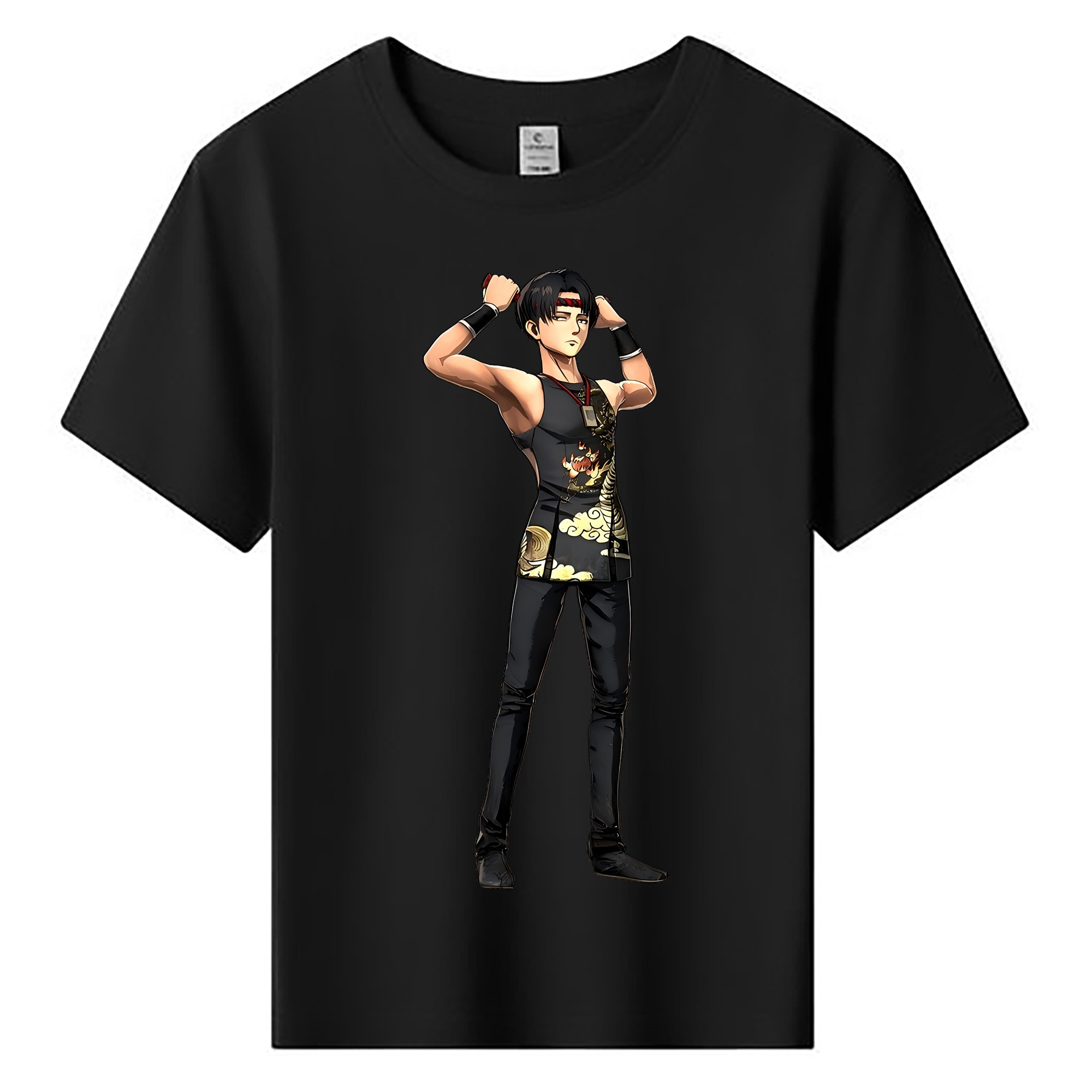 （画像用） 進撃の巨人 リヴァイ·アッカーマン Attack on Titan Levi Ackerman 綿100％キッズTシャツ（フロントプリント）