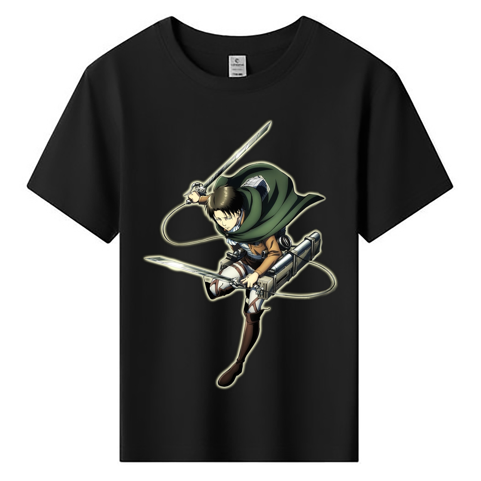 （画像用） 進撃の巨人 リヴァイ·アッカーマン Attack on Titan Levi Ackerman 綿100％キッズTシャツ（フロントプリント）