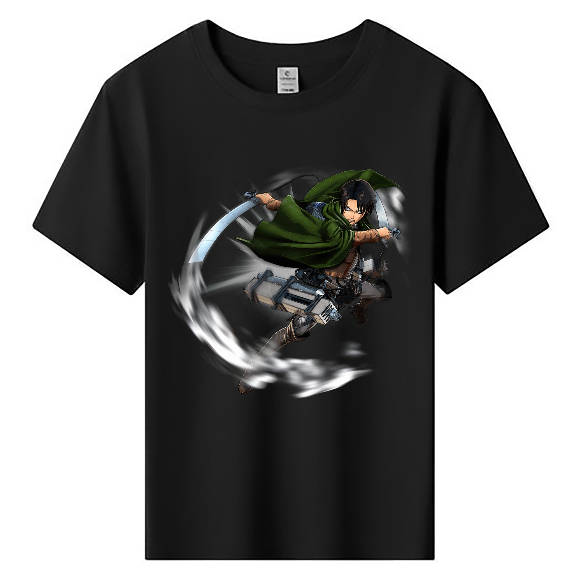 （画像用） 進撃の巨人 リヴァイ·アッカーマン Attack on Titan Levi Ackerman 綿100％キッズTシャツ（フロントプリント）