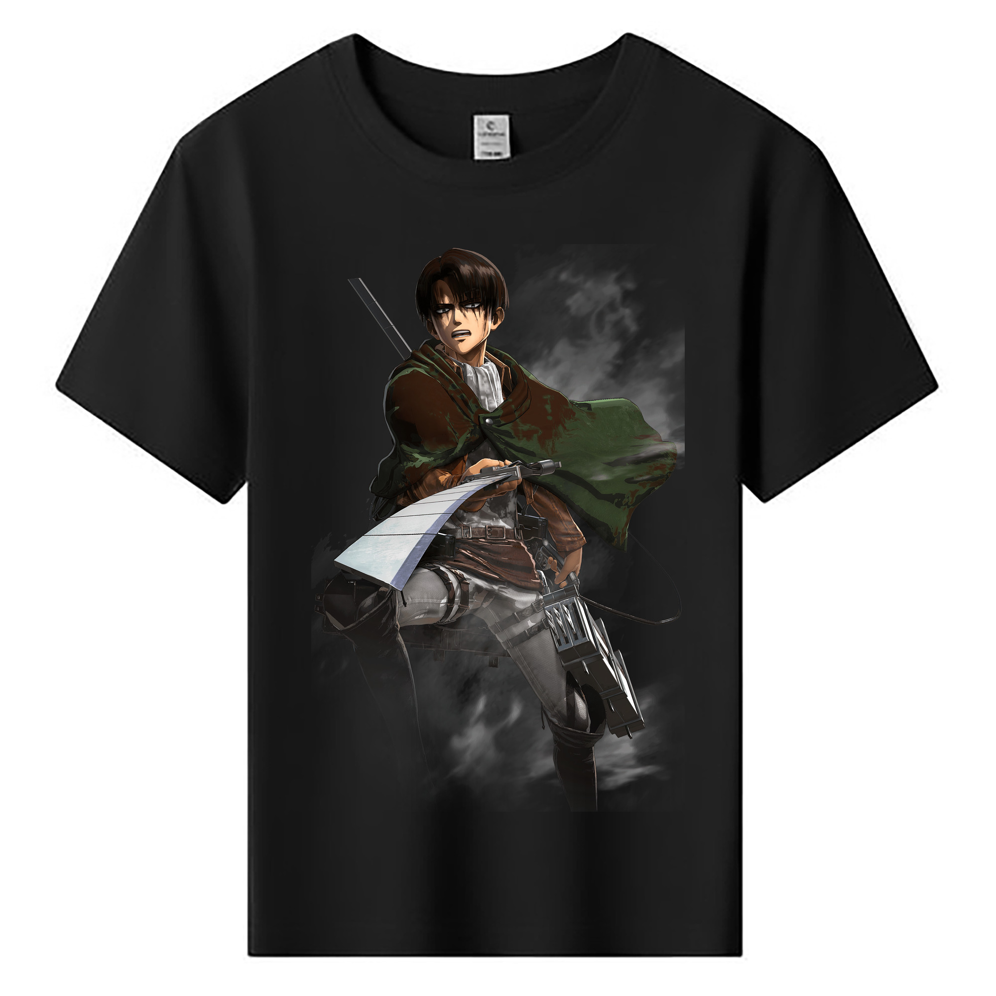 （画像用） 進撃の巨人 リヴァイ·アッカーマン Attack on Titan Levi Ackerman 綿100％キッズTシャツ（フロントプリント）