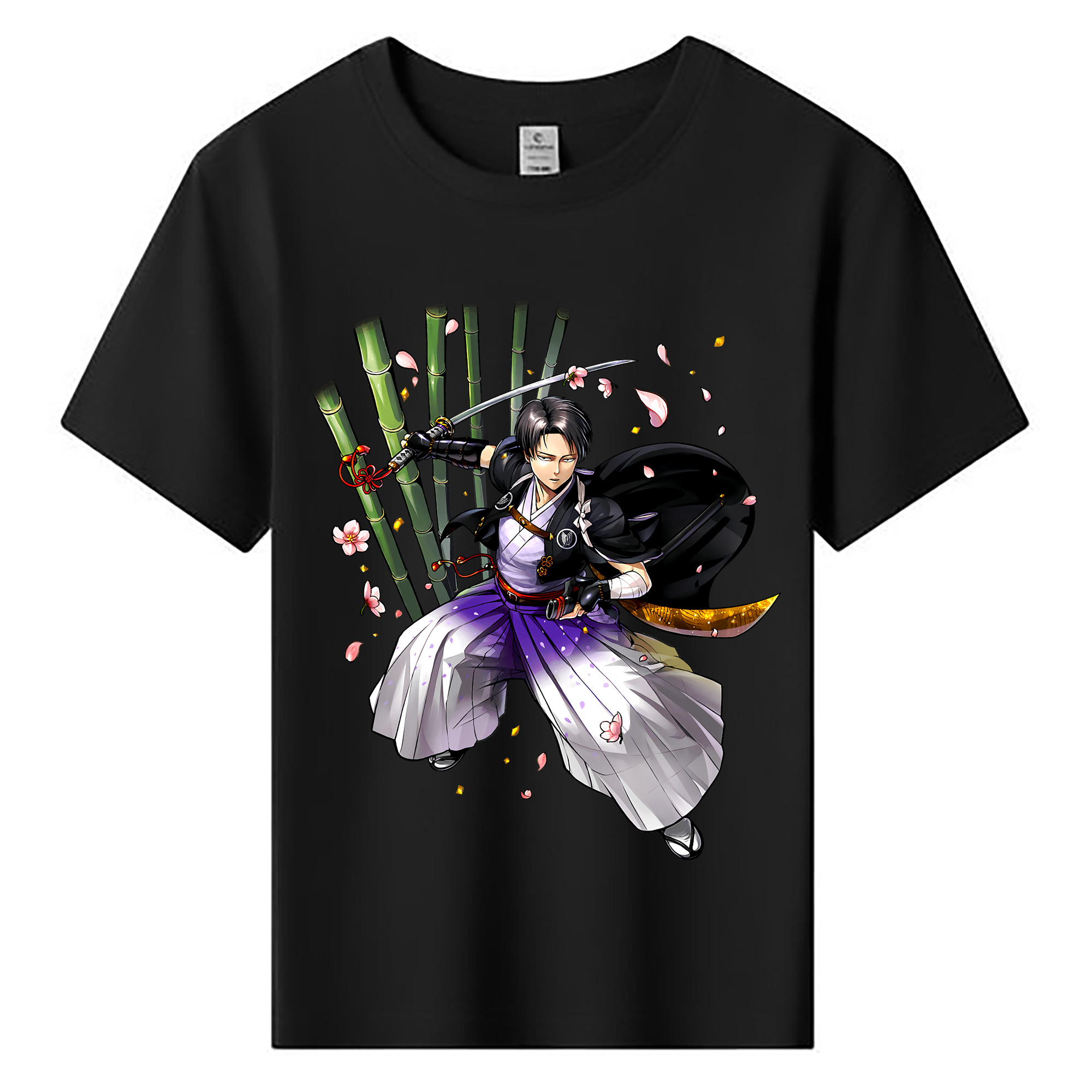（画像用） 進撃の巨人 リヴァイ·アッカーマン Attack on Titan Levi Ackerman 綿100％キッズTシャツ（フロントプリント）