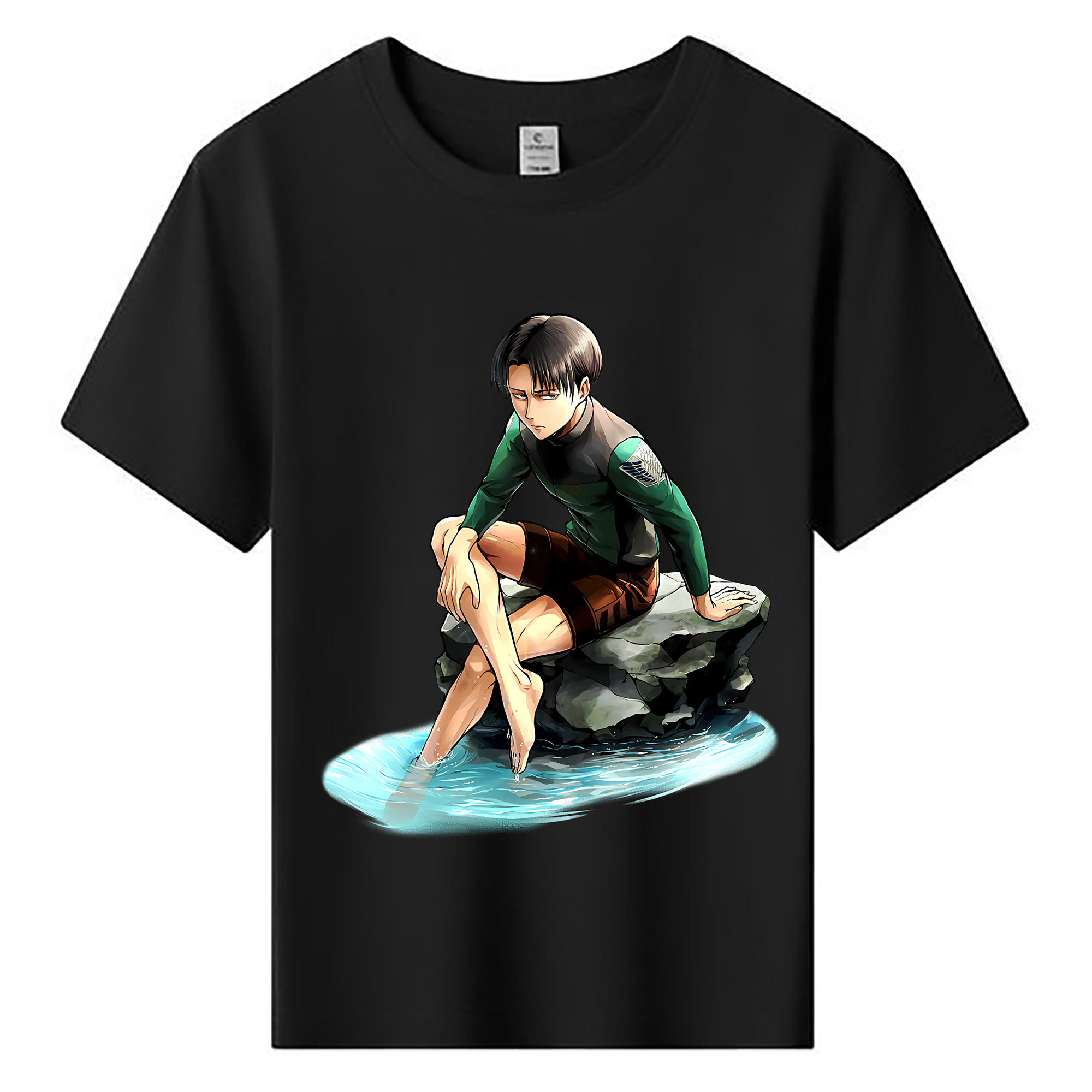 （画像用） 進撃の巨人 リヴァイ·アッカーマン Attack on Titan Levi Ackerman 綿100％キッズTシャツ（フロントプリント）