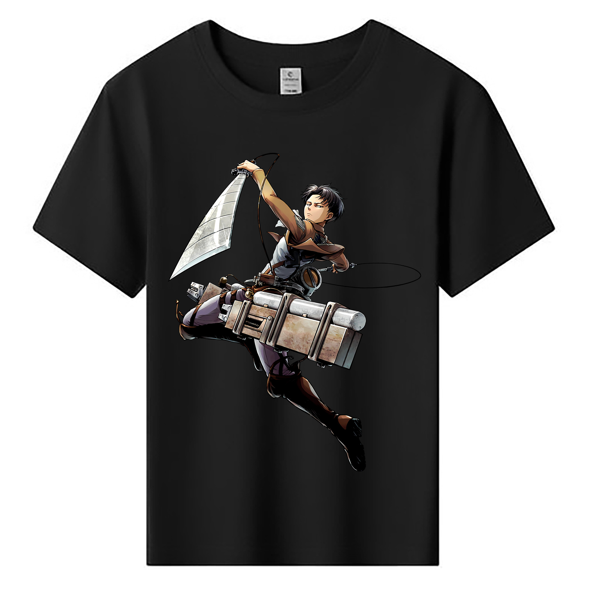 （画像用） 進撃の巨人 リヴァイ·アッカーマン Attack on Titan Levi Ackerman 綿100％キッズTシャツ（フロントプリント）