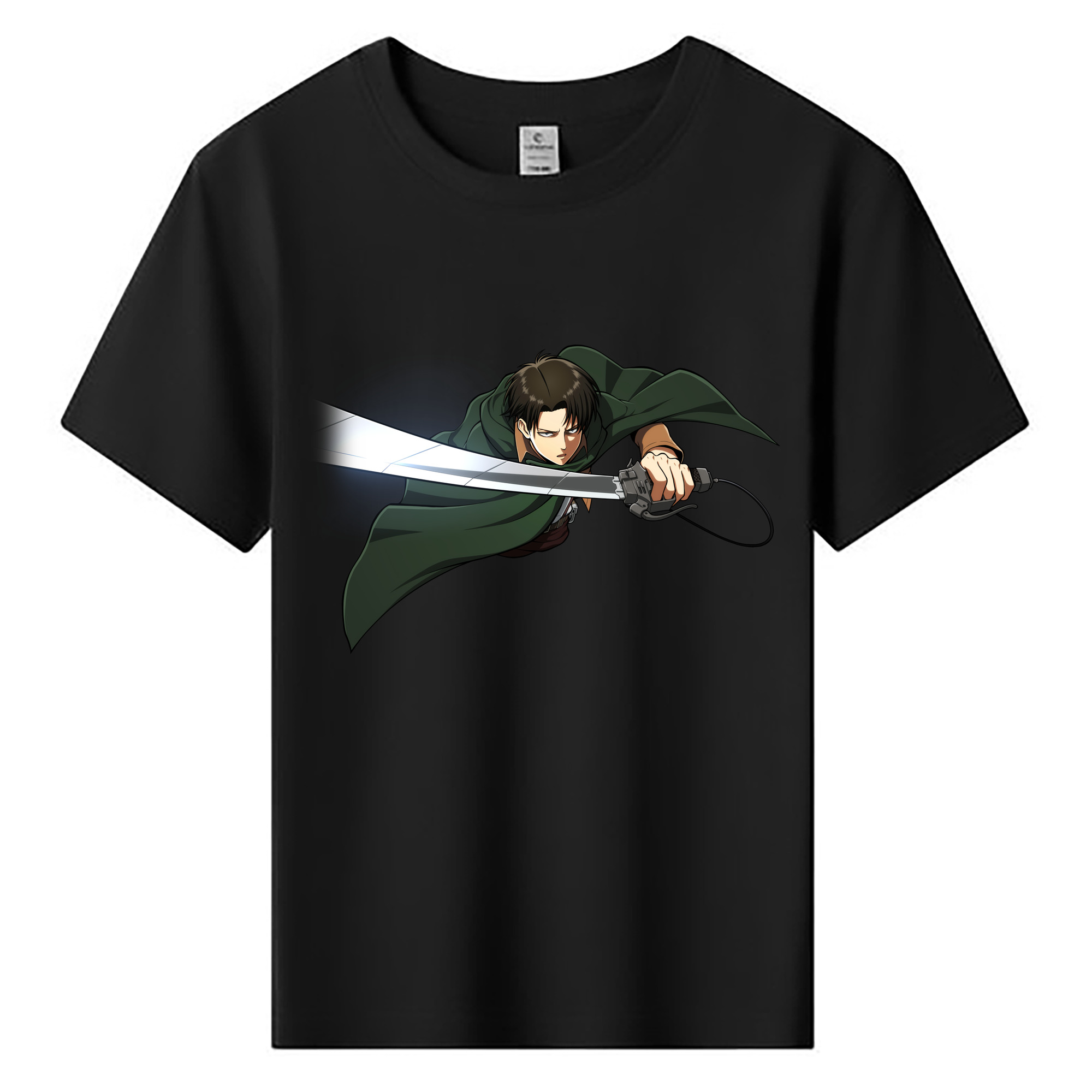 （画像用） 進撃の巨人 リヴァイ·アッカーマン Attack on Titan Levi Ackerman 綿100％キッズTシャツ（フロントプリント）