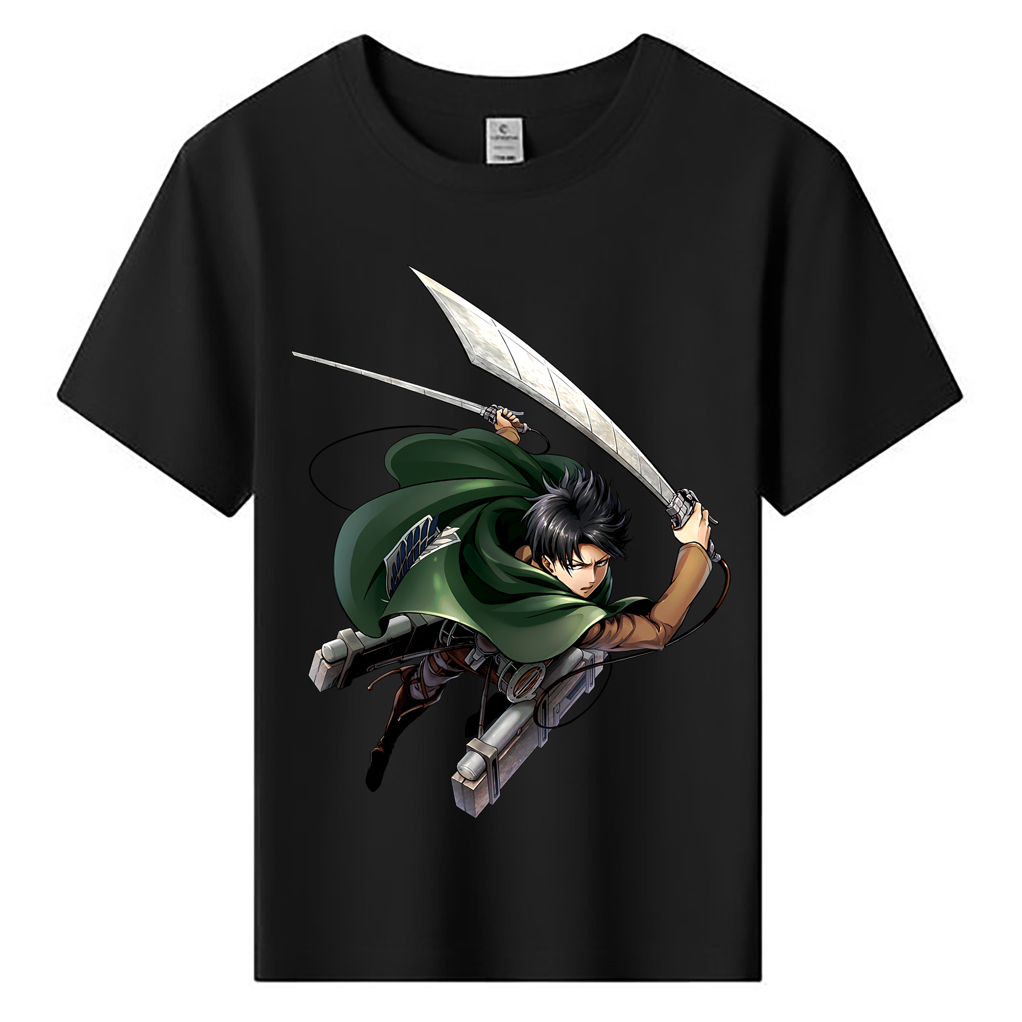 （画像用） 進撃の巨人 リヴァイ·アッカーマン Attack on Titan Levi Ackerman 綿100％キッズTシャツ（フロントプリント）