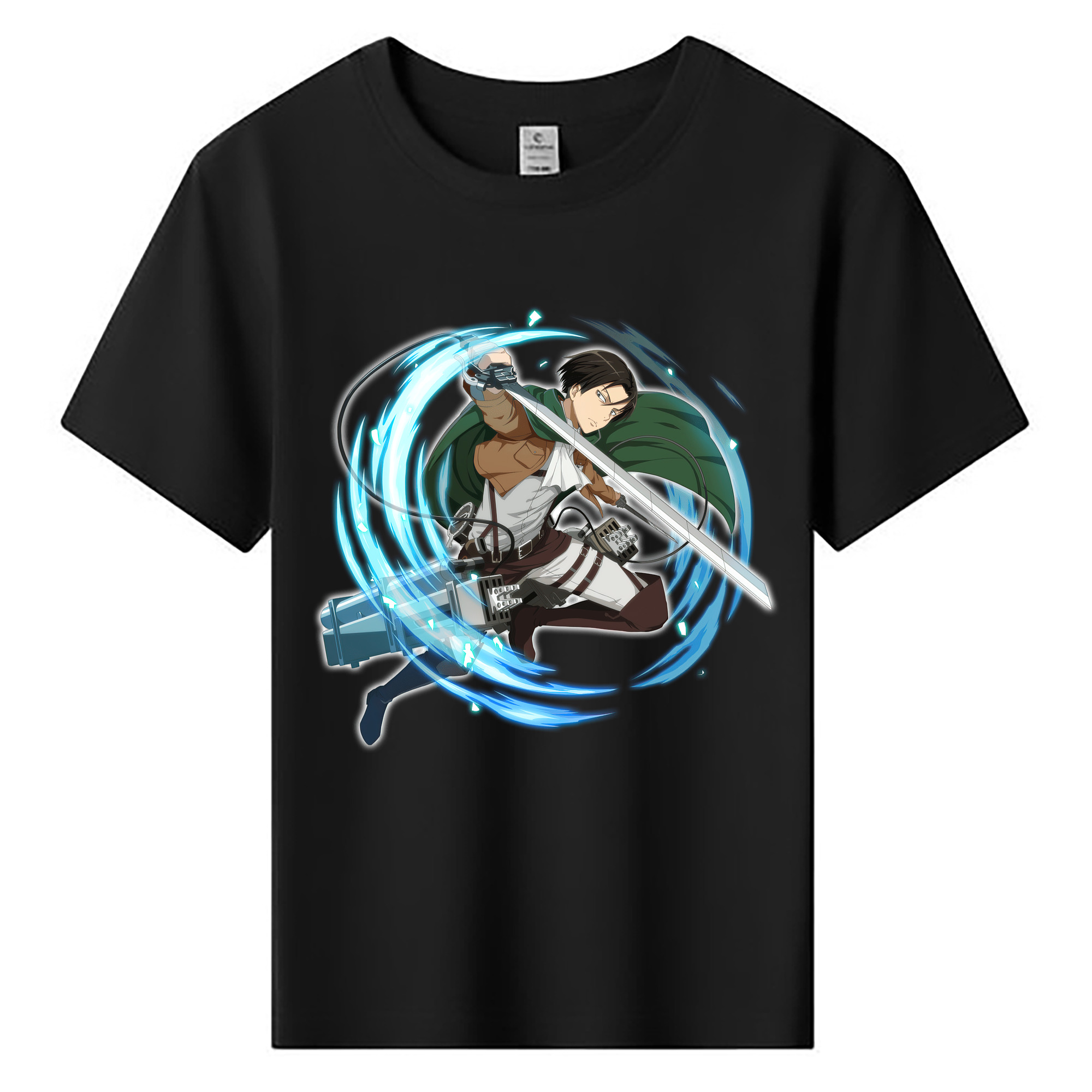 （画像用） 進撃の巨人 リヴァイ·アッカーマン Attack on Titan Levi Ackerman 綿100％キッズTシャツ（フロントプリント）