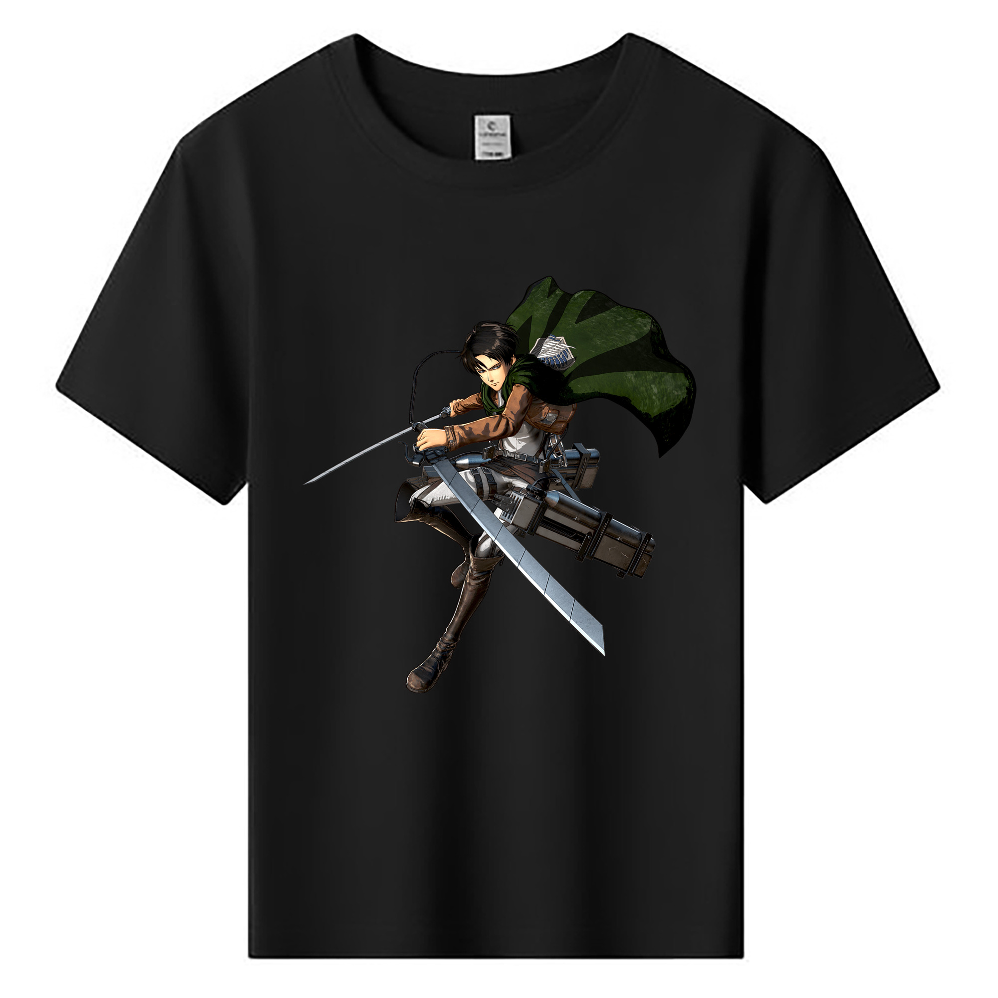 （画像用） 進撃の巨人 リヴァイ·アッカーマン Attack on Titan Levi Ackerman 綿100％キッズTシャツ（フロントプリント）