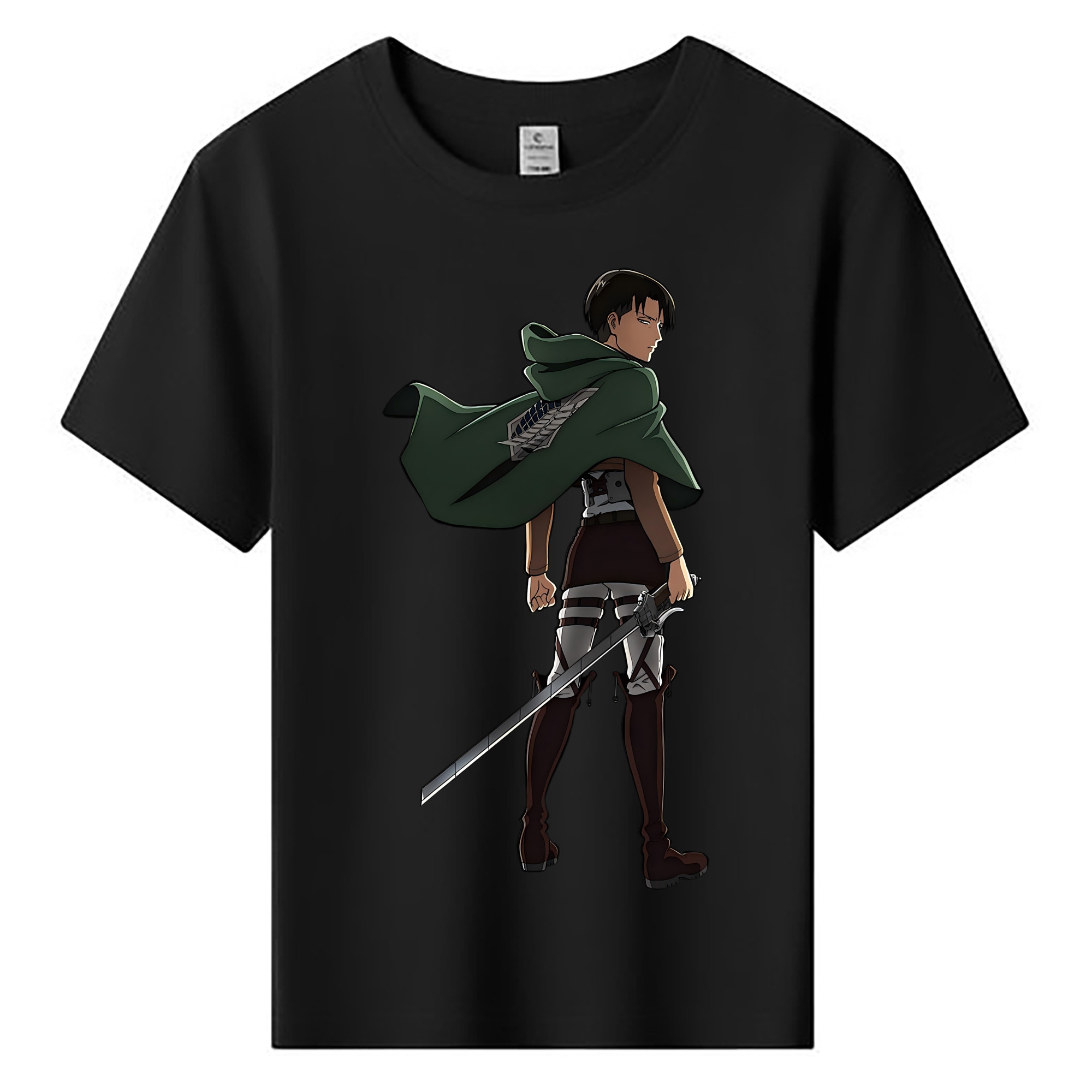 （画像用） 進撃の巨人 リヴァイ·アッカーマン Attack on Titan Levi Ackerman 綿100％キッズTシャツ（フロントプリント）