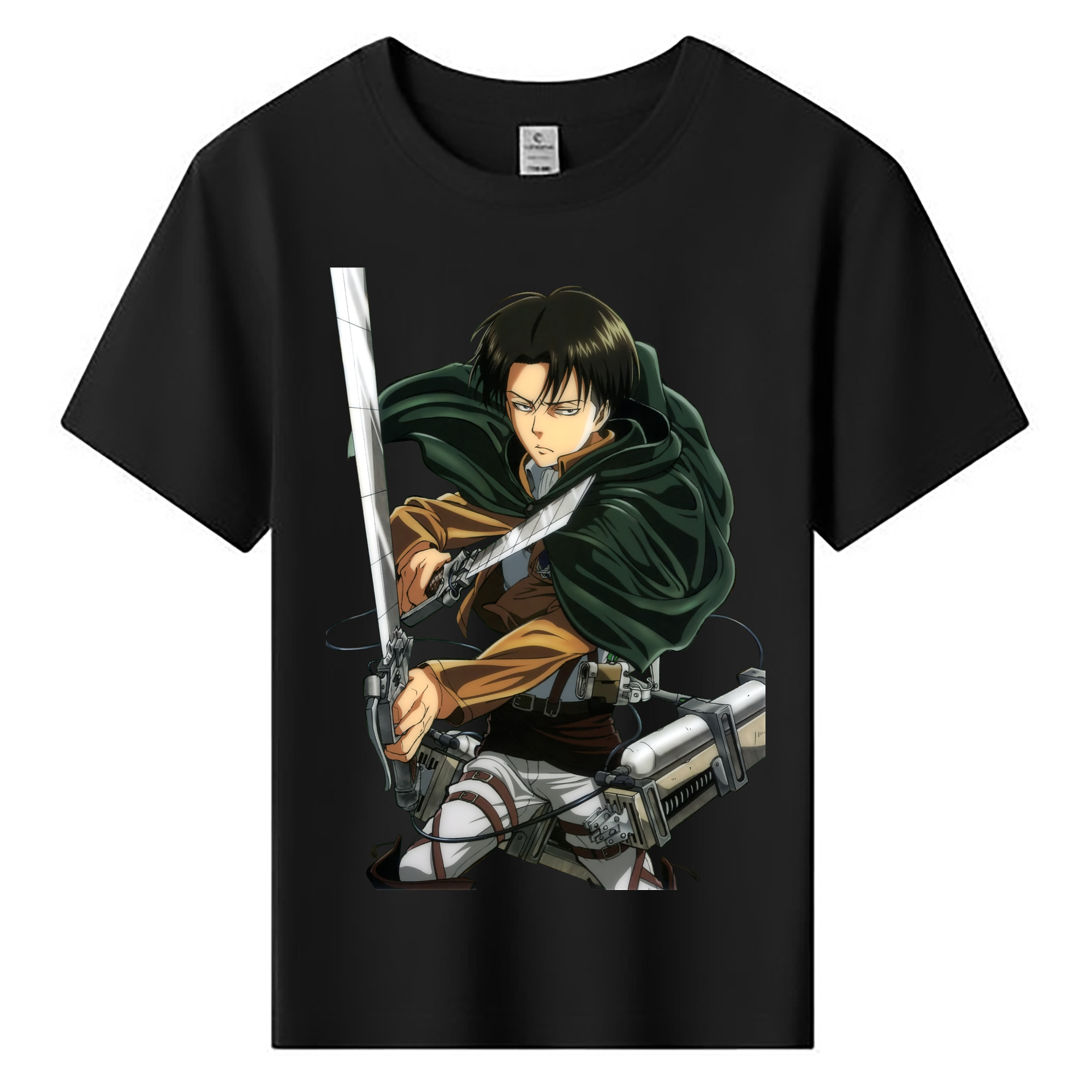 （画像用） 進撃の巨人 リヴァイ·アッカーマン Attack on Titan Levi Ackerman 綿100％キッズTシャツ（フロントプリント）