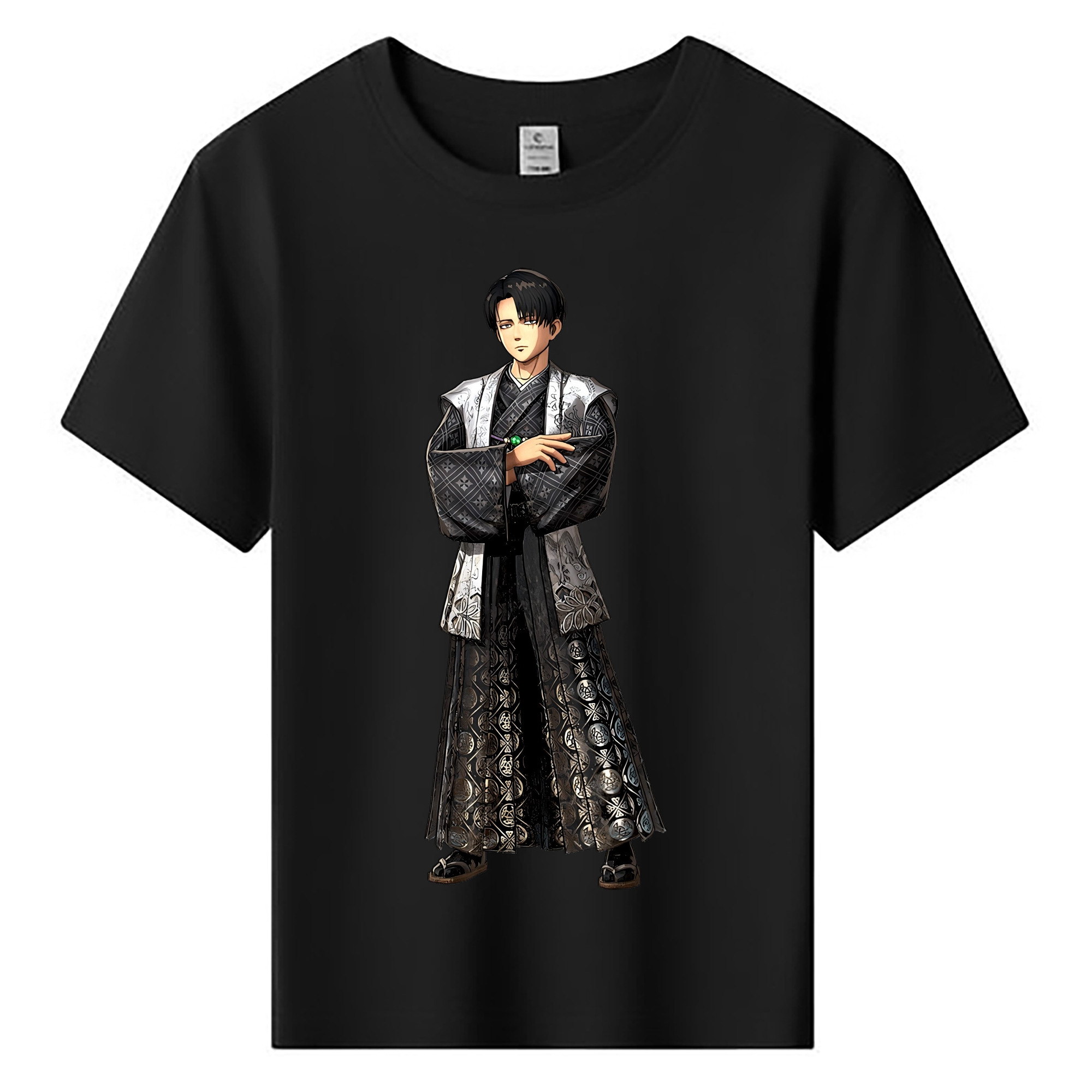 （画像用） 進撃の巨人 リヴァイ·アッカーマン Attack on Titan Levi Ackerman 綿100％キッズTシャツ（フロントプリント）