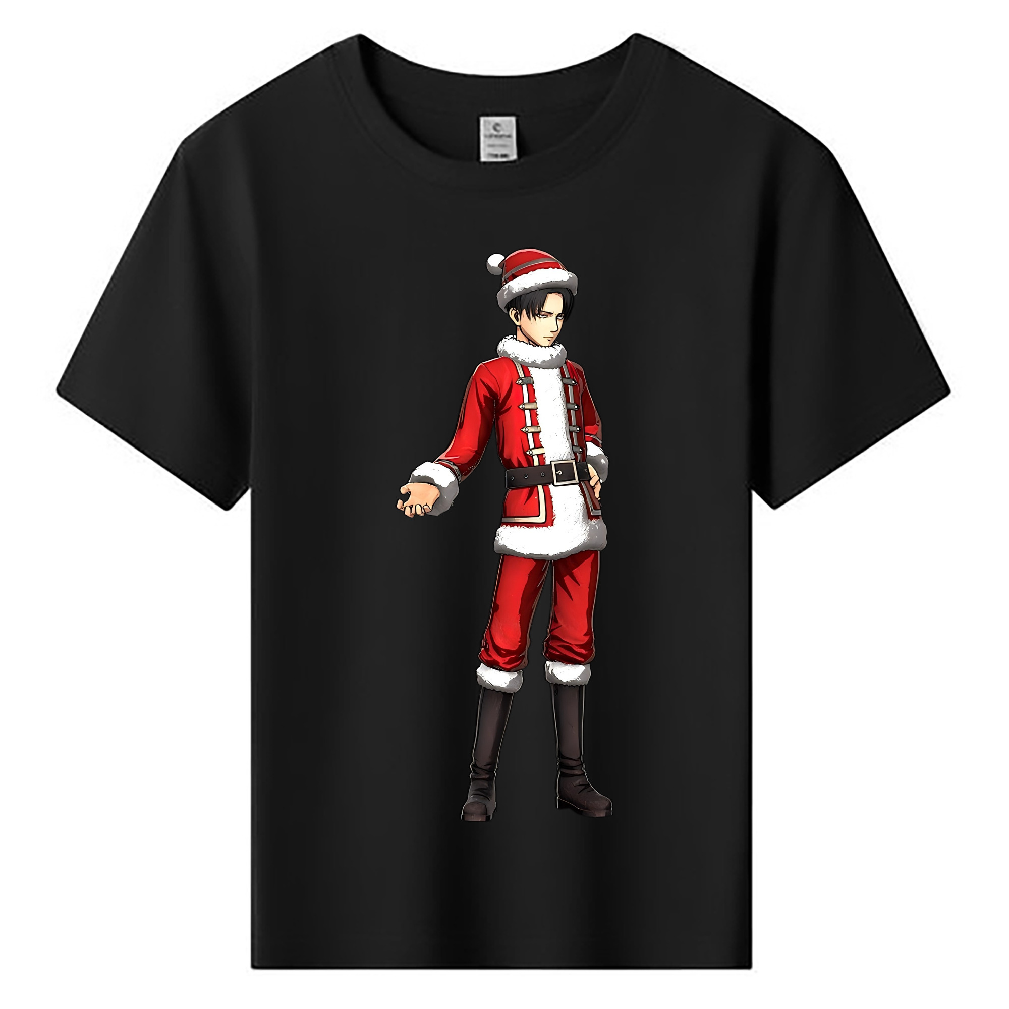（画像用） 進撃の巨人 リヴァイ·アッカーマン Attack on Titan Levi Ackerman 綿100％キッズTシャツ（フロントプリント）