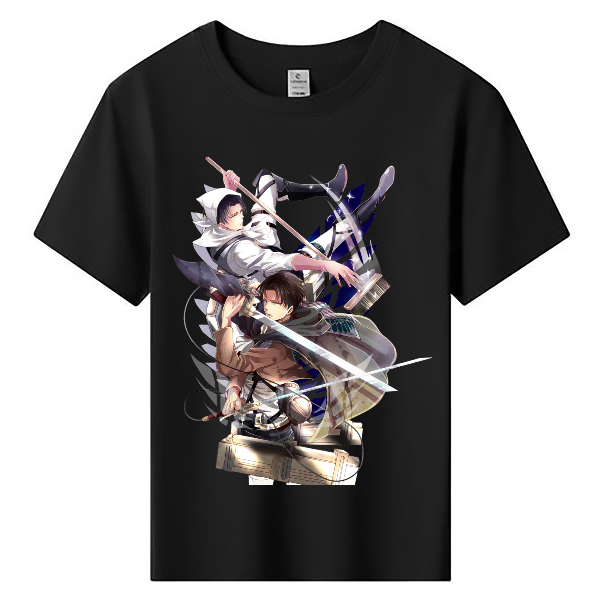 （画像用） 進撃の巨人 リヴァイ·アッカーマン Attack on Titan Levi Ackerman 綿100％キッズTシャツ（フロントプリント）