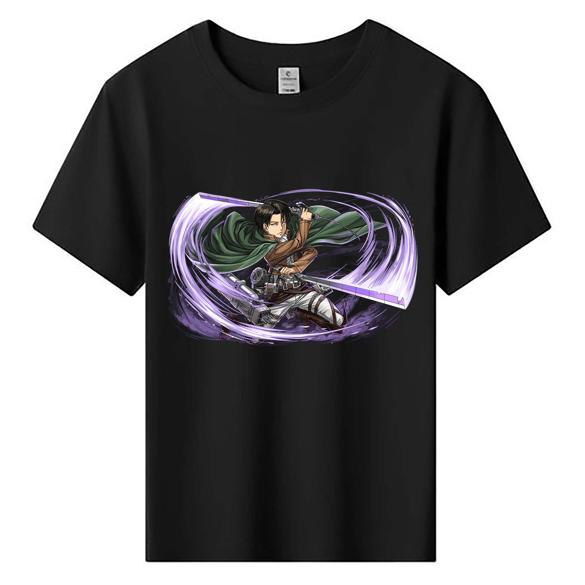 （画像用） 進撃の巨人 リヴァイ·アッカーマン Attack on Titan Levi Ackerman 綿100％キッズTシャツ（フロントプリント）