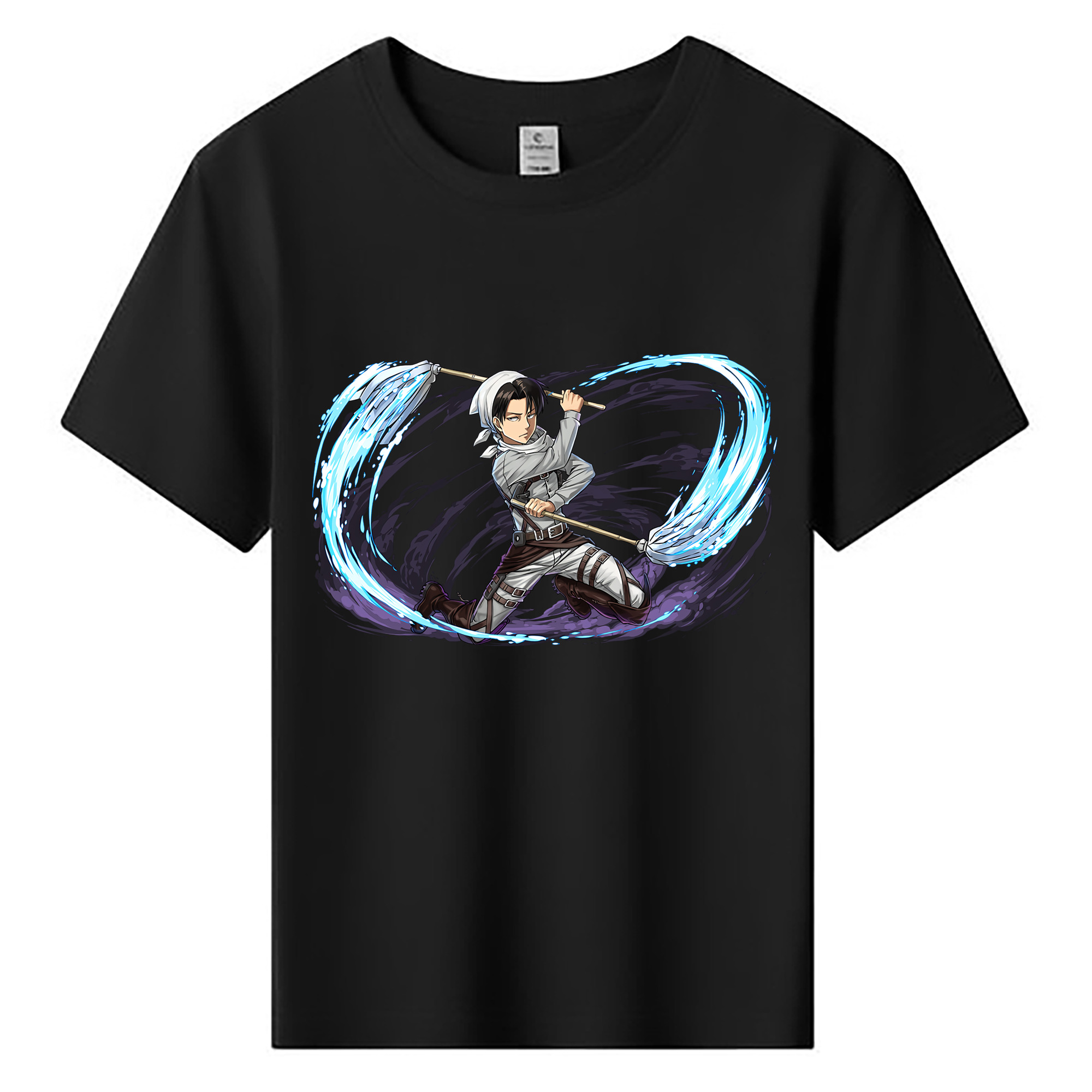 （画像用） 進撃の巨人 リヴァイ·アッカーマン Attack on Titan Levi Ackerman 綿100％キッズTシャツ（フロントプリント）