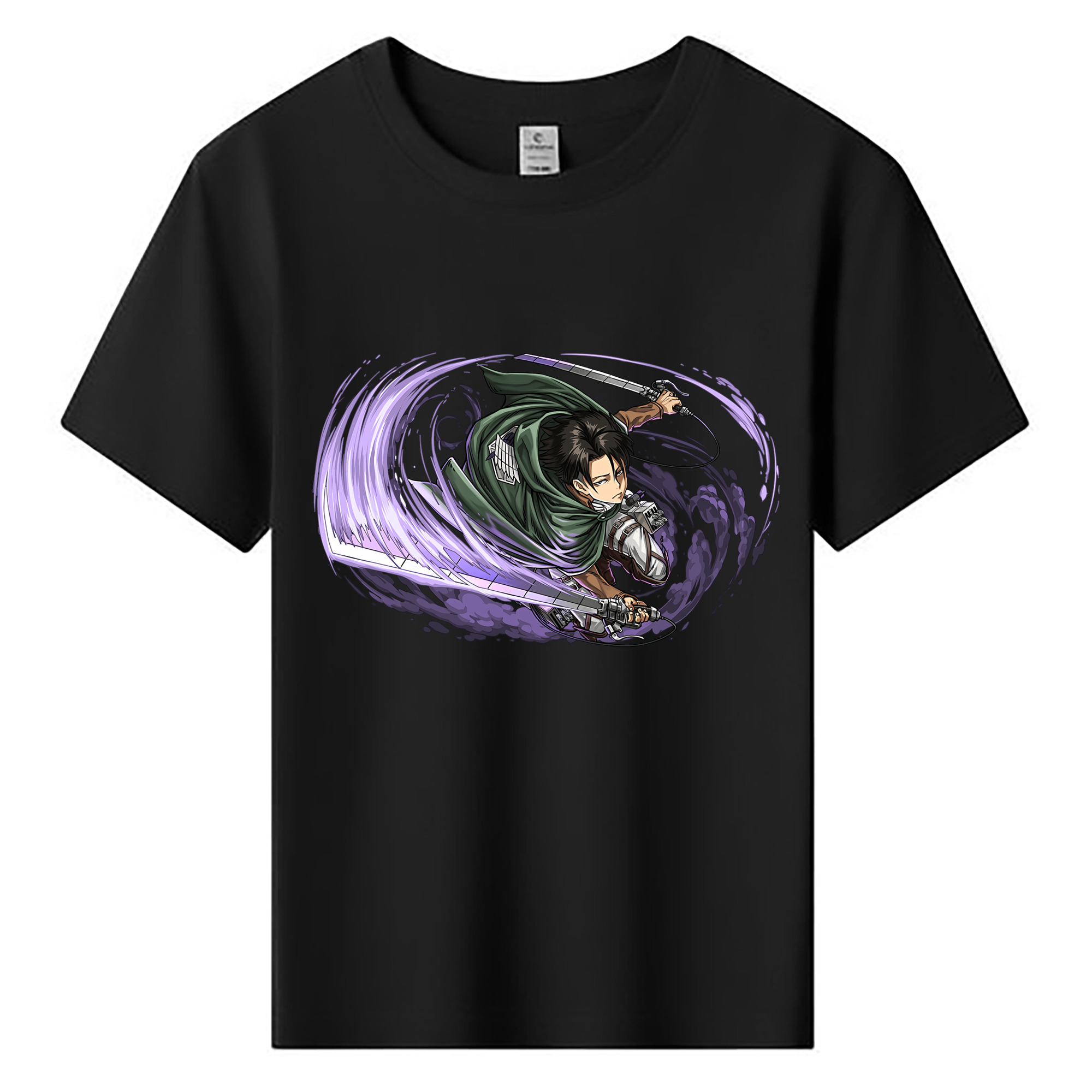 （画像用） 進撃の巨人 リヴァイ·アッカーマン Attack on Titan Levi Ackerman 綿100％キッズTシャツ（フロントプリント）