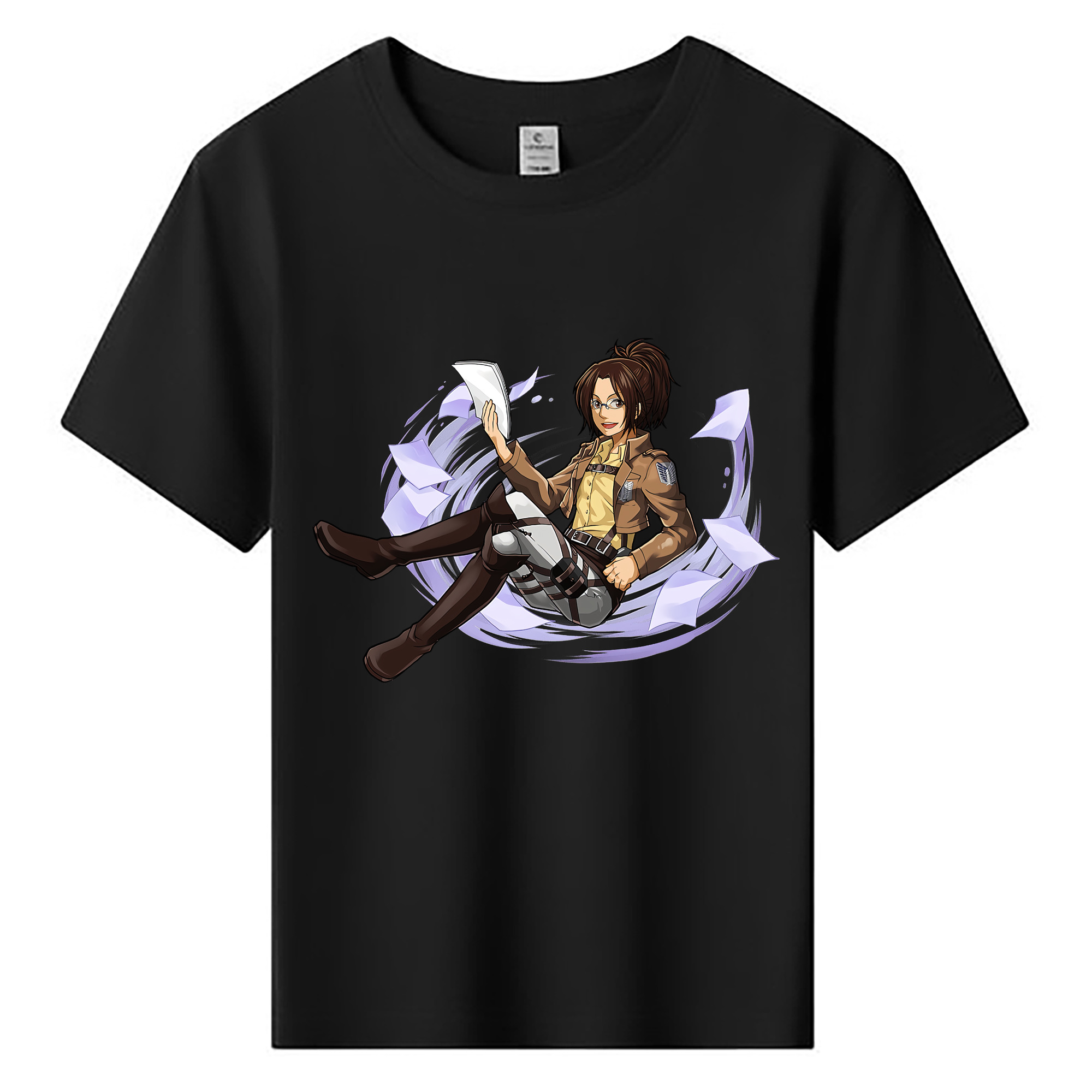 （画像用） 進撃の巨人 ハンジ·ゾエ Attack on Titan Hanji Zoe 綿100％キッズTシャツ（フロントプリント）