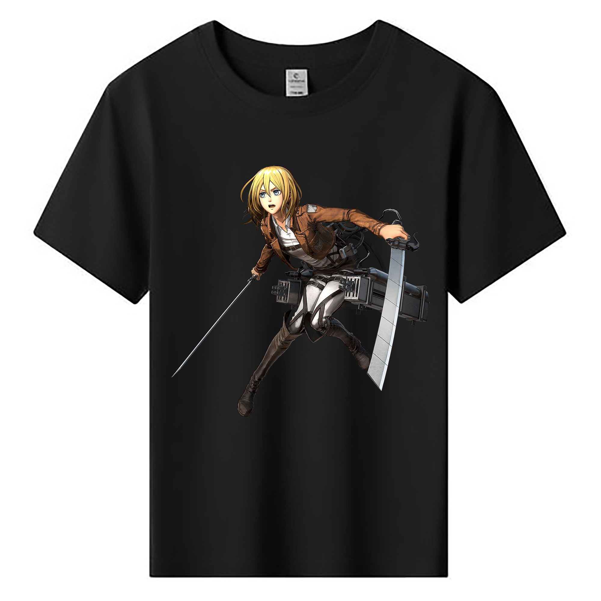 （画像用） 進撃の巨人 クリスタ·レンズ Attack on Titan Christa Lenz 綿100％キッズTシャツ（フロントプリント）