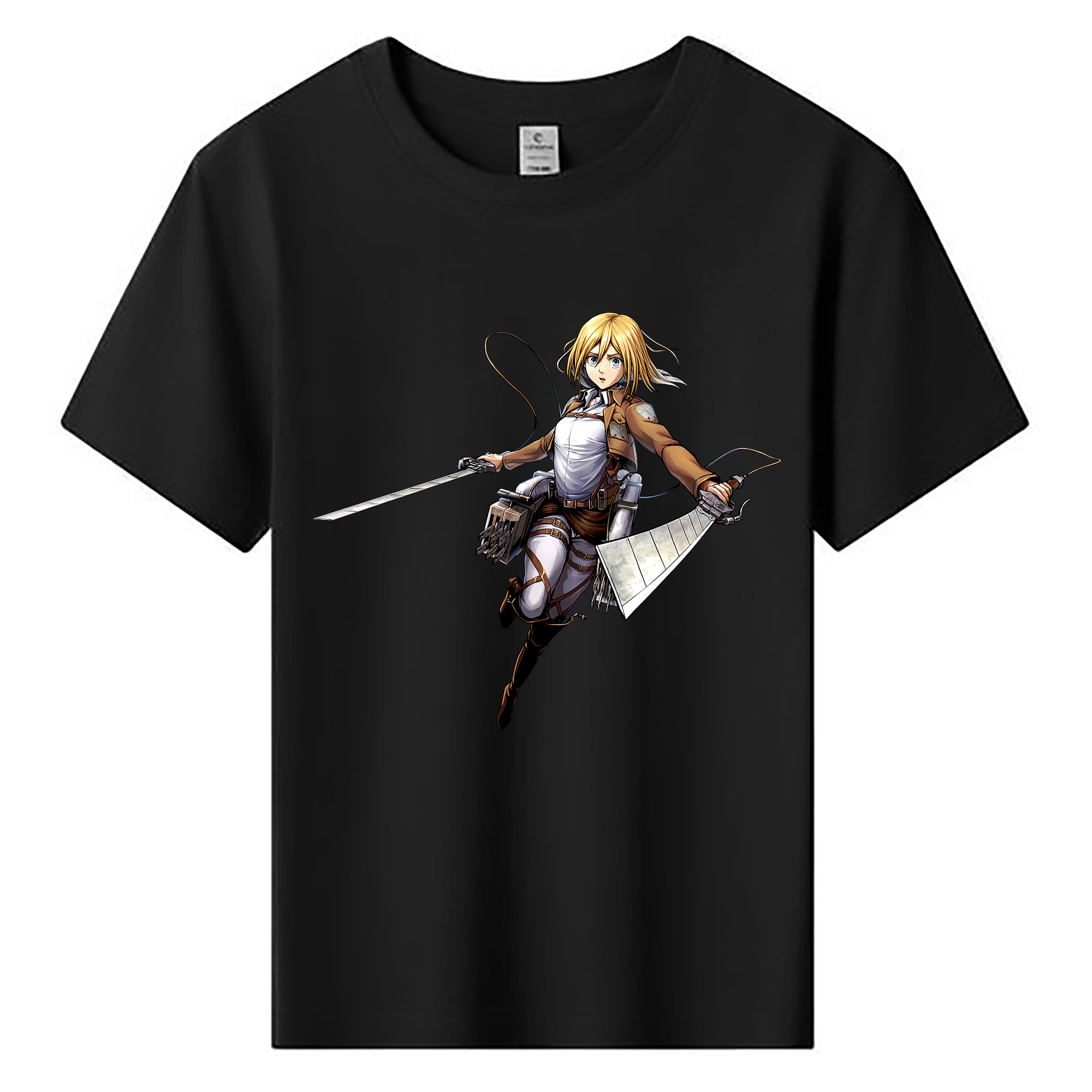 （画像用） 進撃の巨人 クリスタ·レンズ Attack on Titan Christa Lenz 綿100％キッズTシャツ（フロントプリント）