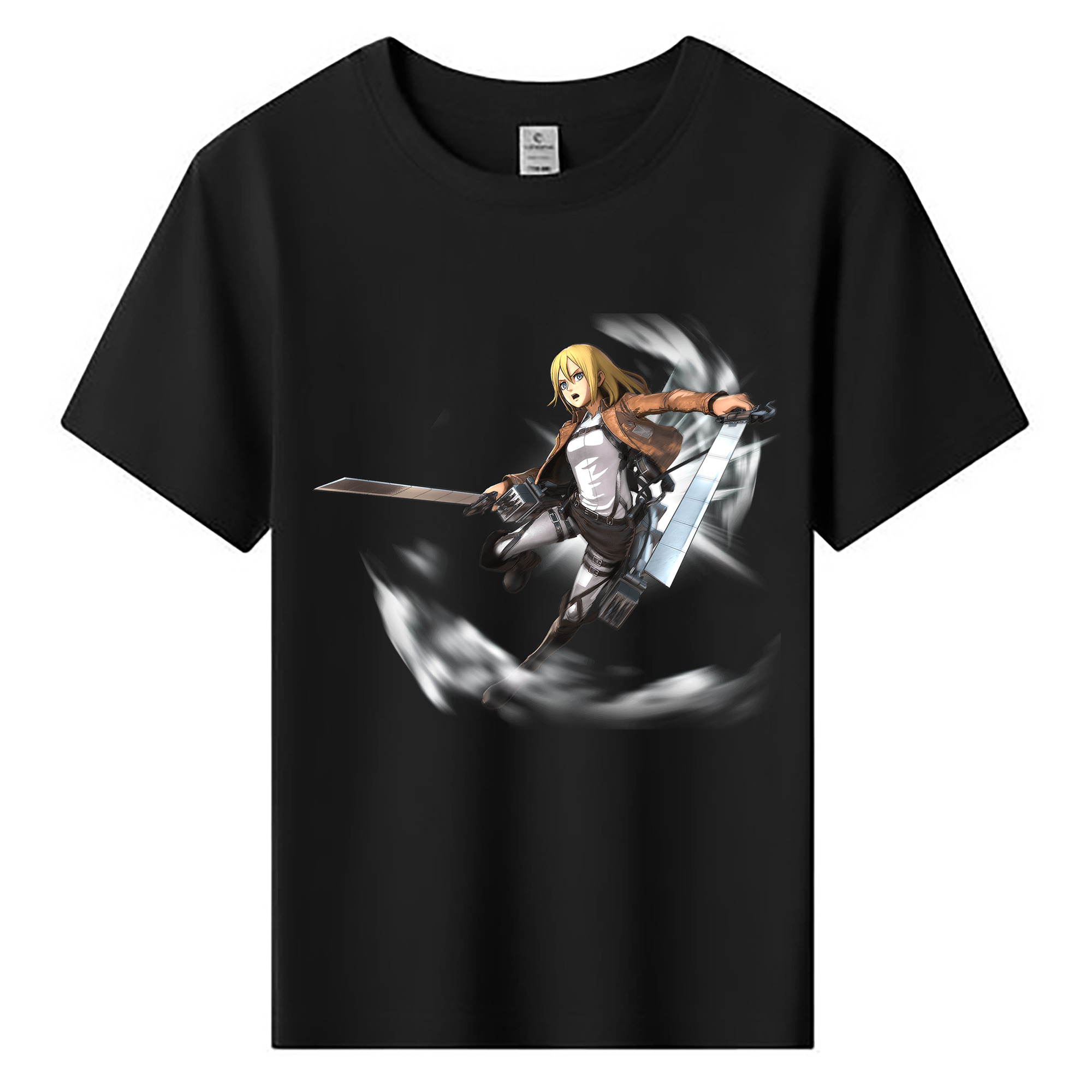 （画像用） 進撃の巨人 クリスタ·レンズ Attack on Titan Christa Lenz 綿100％キッズTシャツ（フロントプリント）
