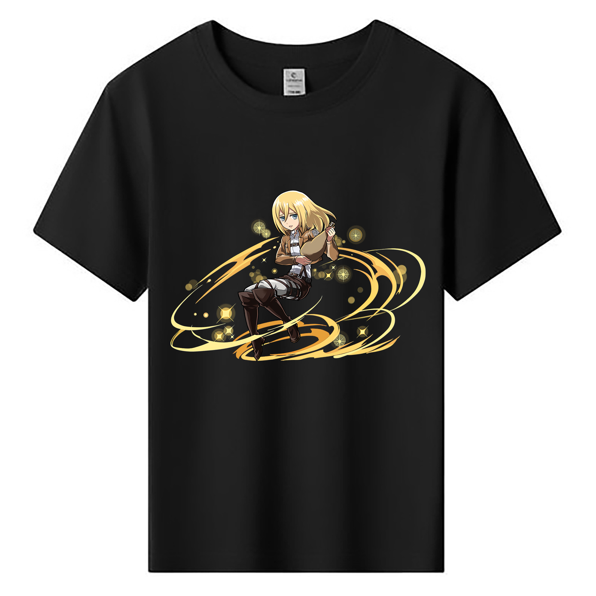 （画像用） 進撃の巨人 クリスタ·レンズ Attack on Titan Christa Lenz 綿100％キッズTシャツ（フロントプリント）