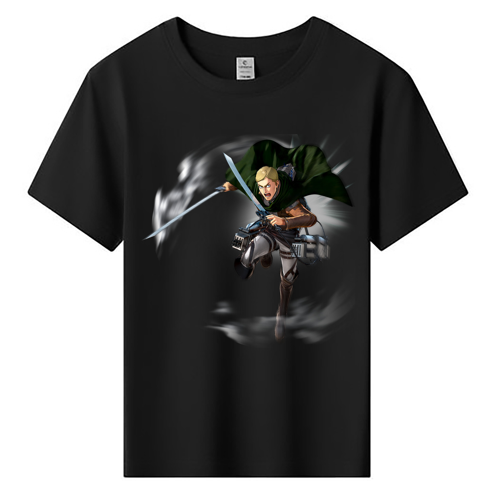 （画像用） 進撃の巨人 エルヴィン・スミス Attack on Titan Erwin Smith 綿100％キッズTシャツ（フロントプリント）