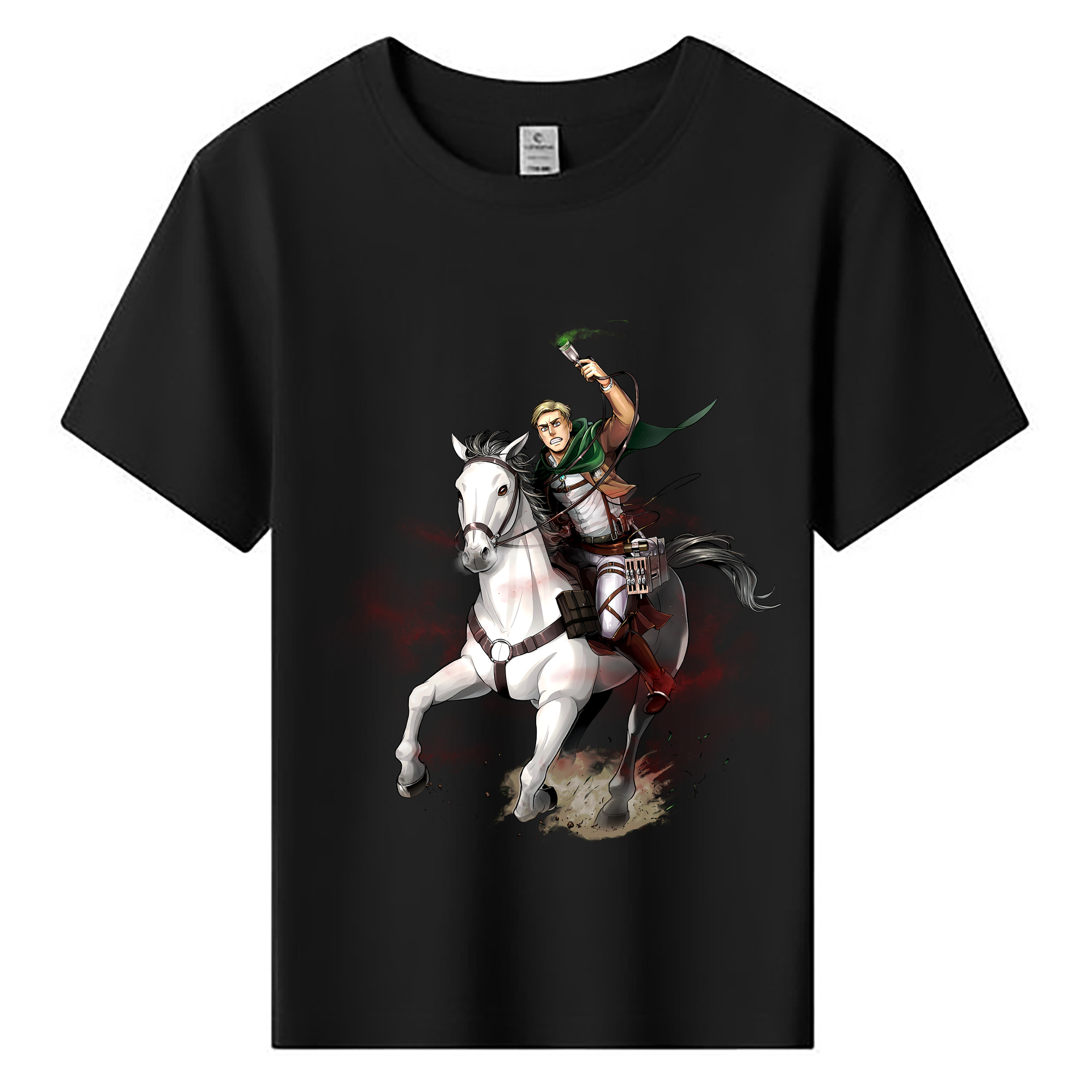 （画像用） 進撃の巨人 エルヴィン・スミス Attack on Titan Erwin Smith 綿100％キッズTシャツ（フロントプリント）
