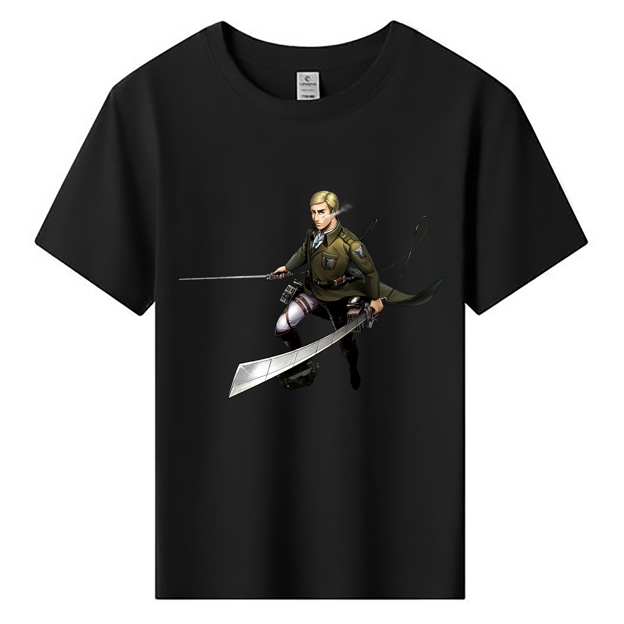 （画像用） 進撃の巨人 エルヴィン・スミス Attack on Titan Erwin Smith 綿100％キッズTシャツ（フロントプリント）