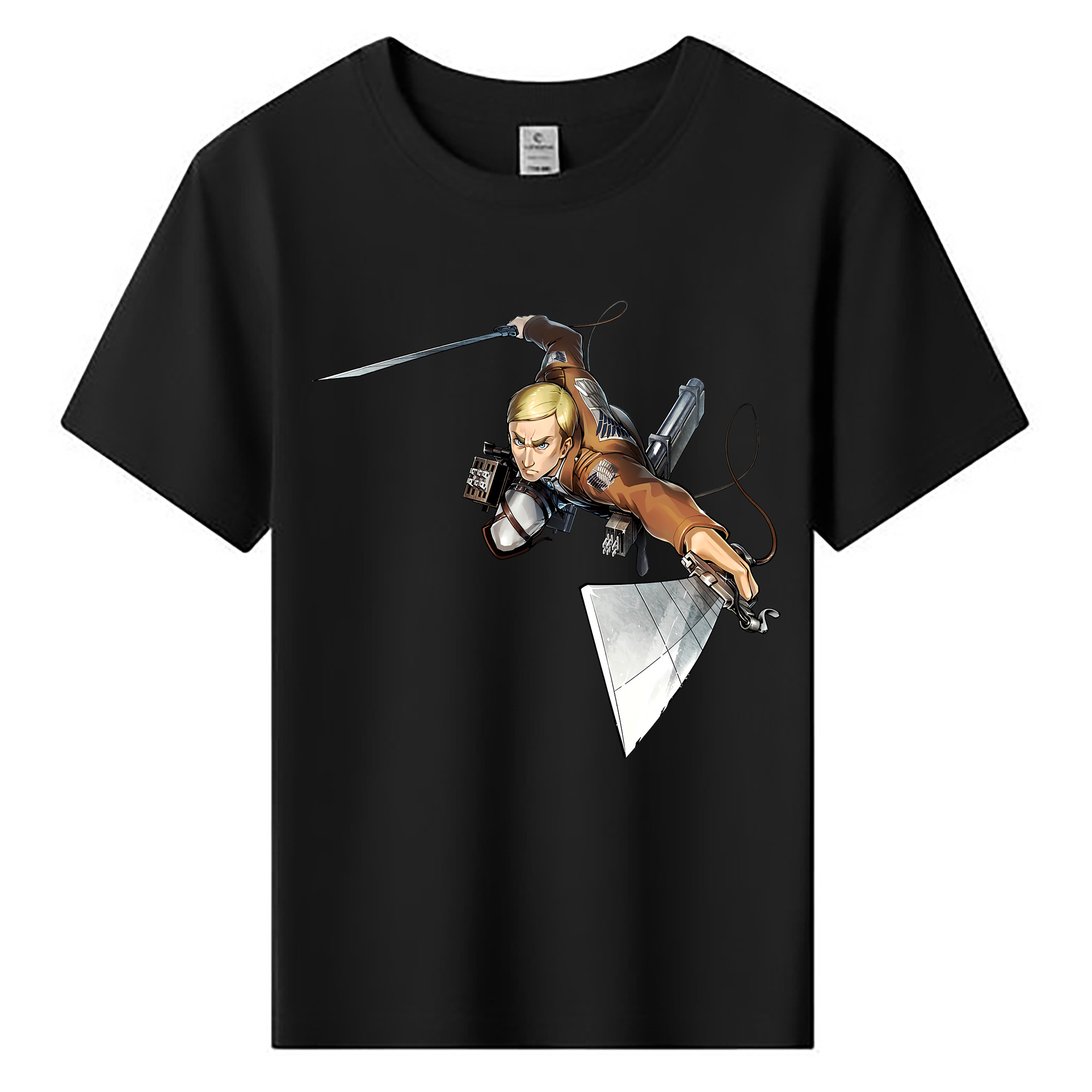 （画像用） 進撃の巨人 エルヴィン・スミス Attack on Titan Erwin Smith 綿100％キッズTシャツ（フロントプリント）