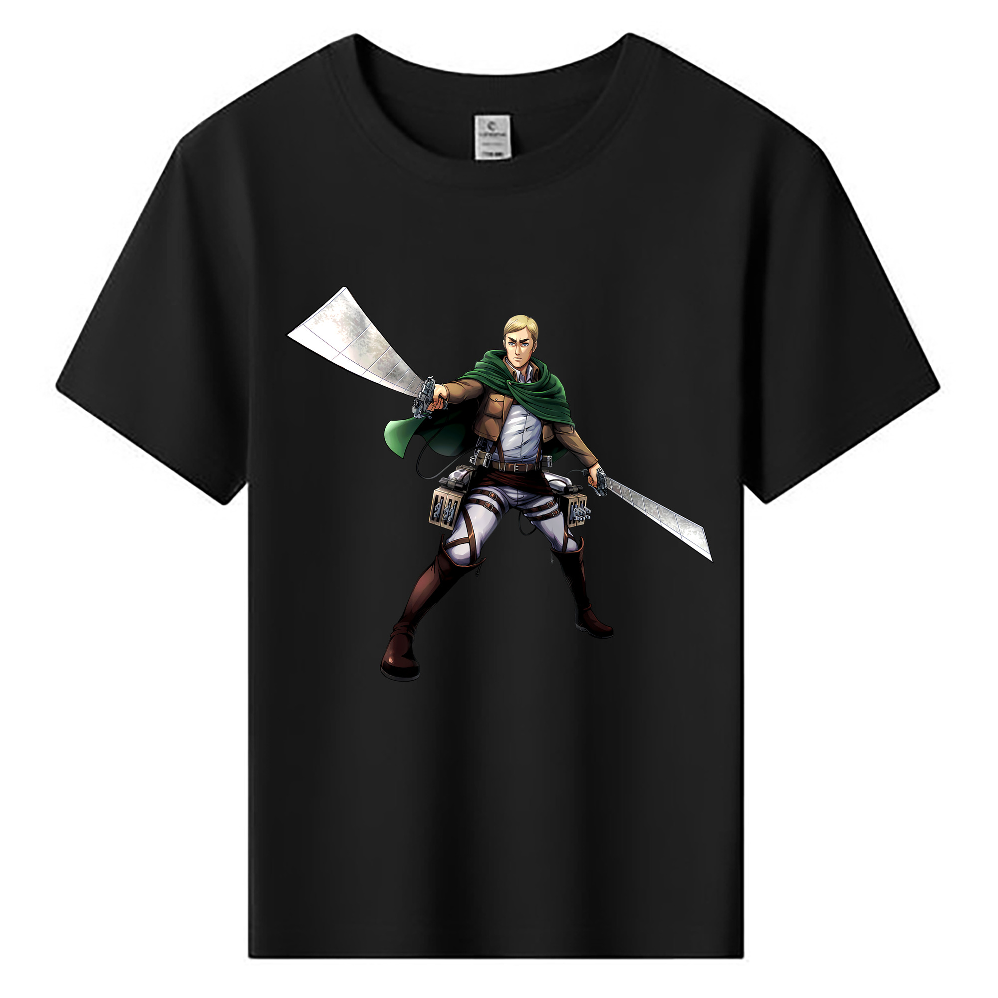 （画像用） 進撃の巨人 エルヴィン・スミス Attack on Titan Erwin Smith 綿100％キッズTシャツ（フロントプリント）